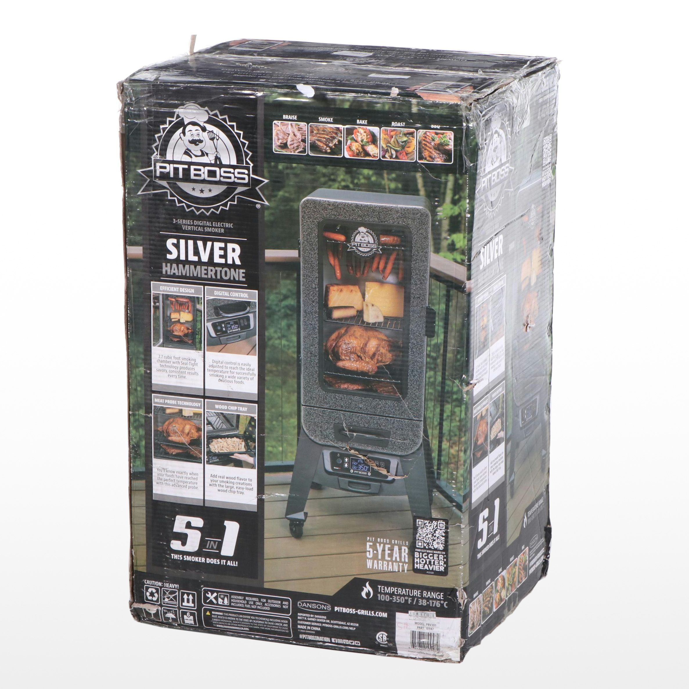 Pit Boss 3-Series Silver Hammertone Digital Vertical Smoker