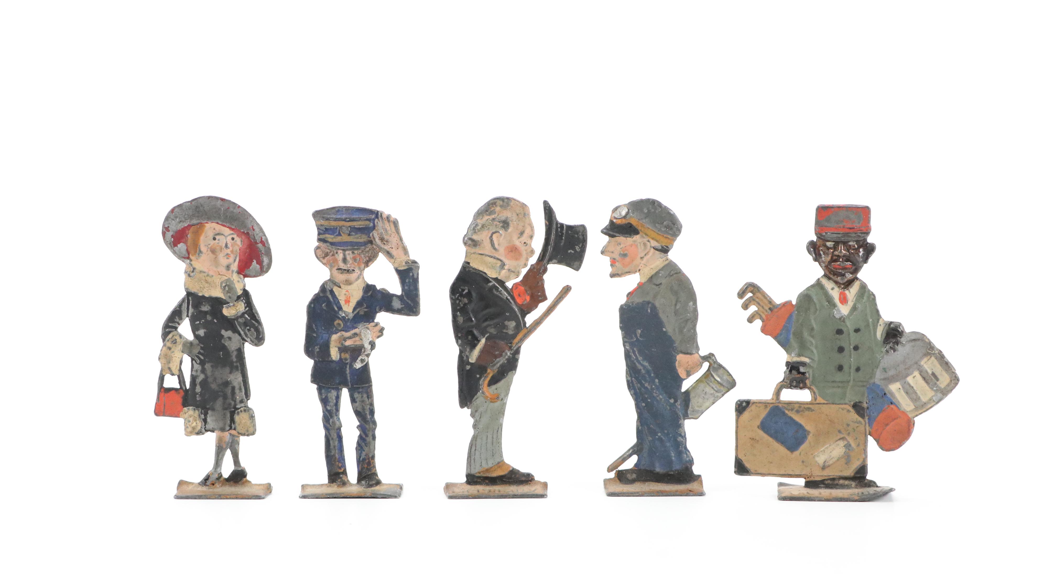 German Hand-Painted Flat Lead Figures, Early to Mid 20th Century
