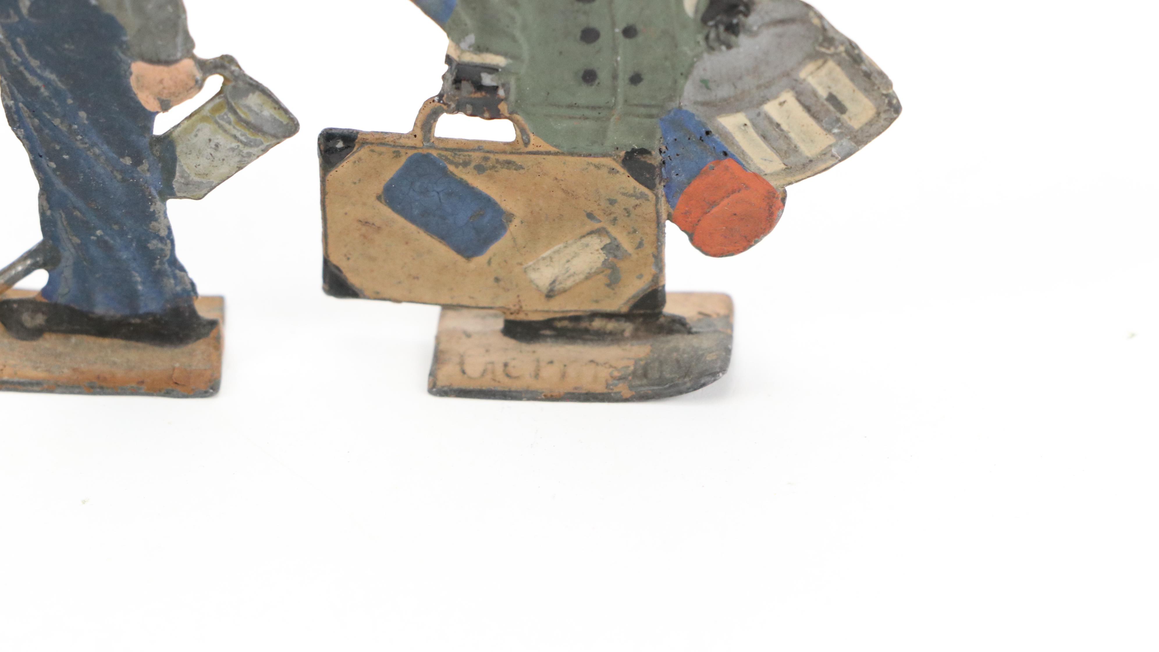 German Hand-Painted Flat Lead Figures, Early to Mid 20th Century