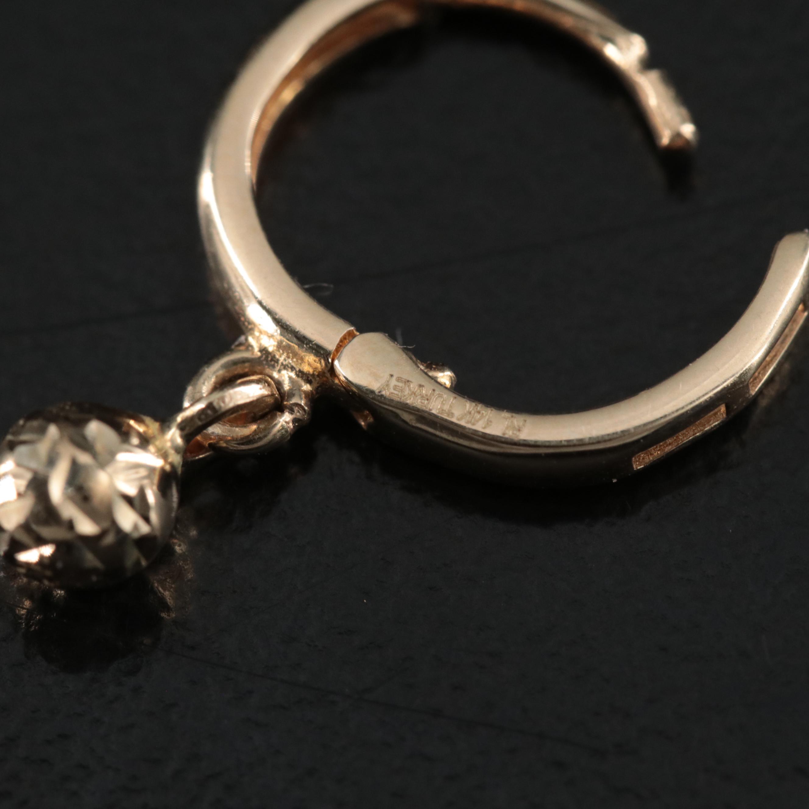 14K Bead Drop Earrings