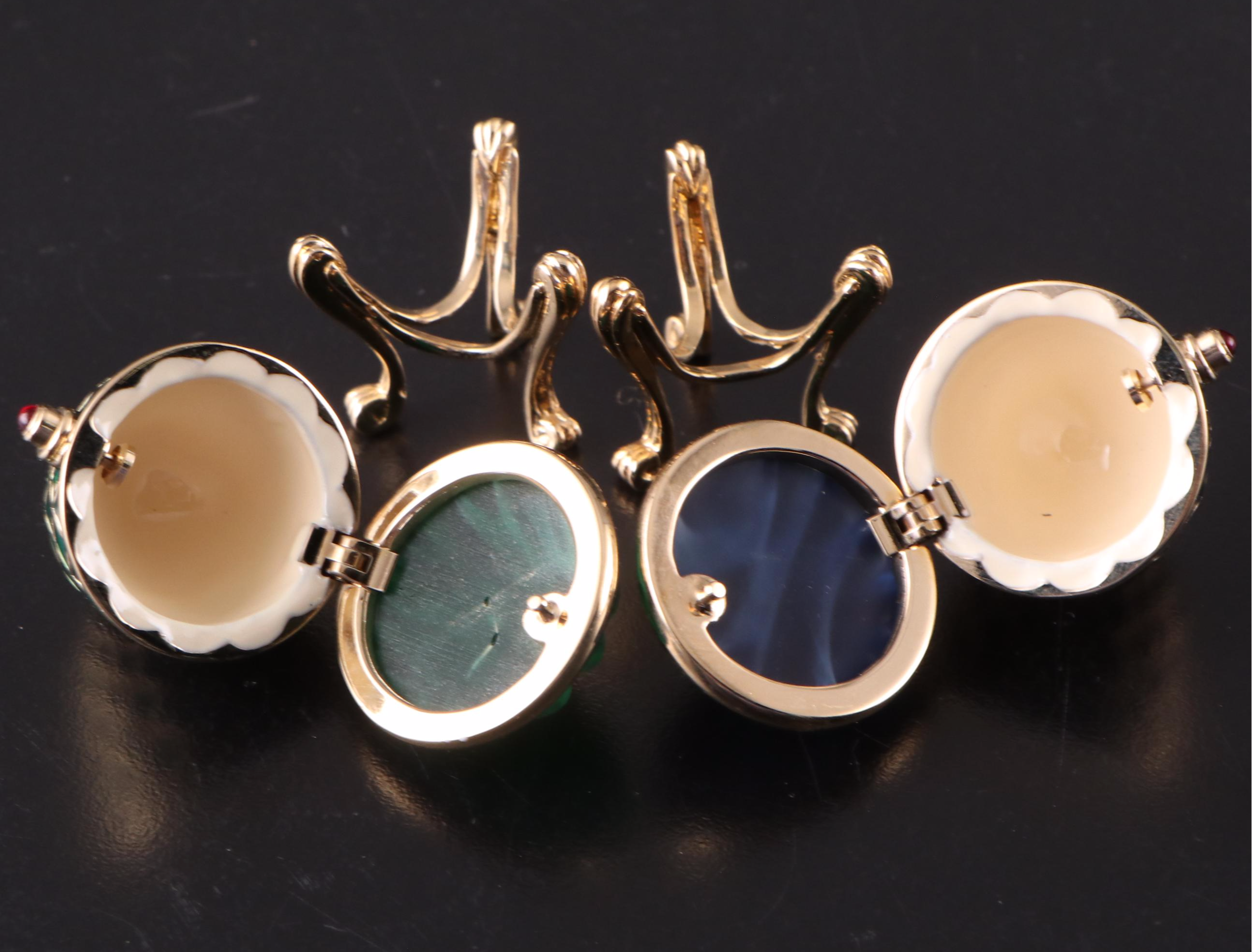 English 18K Gold Guilloché Egg Ring Box with Bejewelled Enamel Egg Boxes