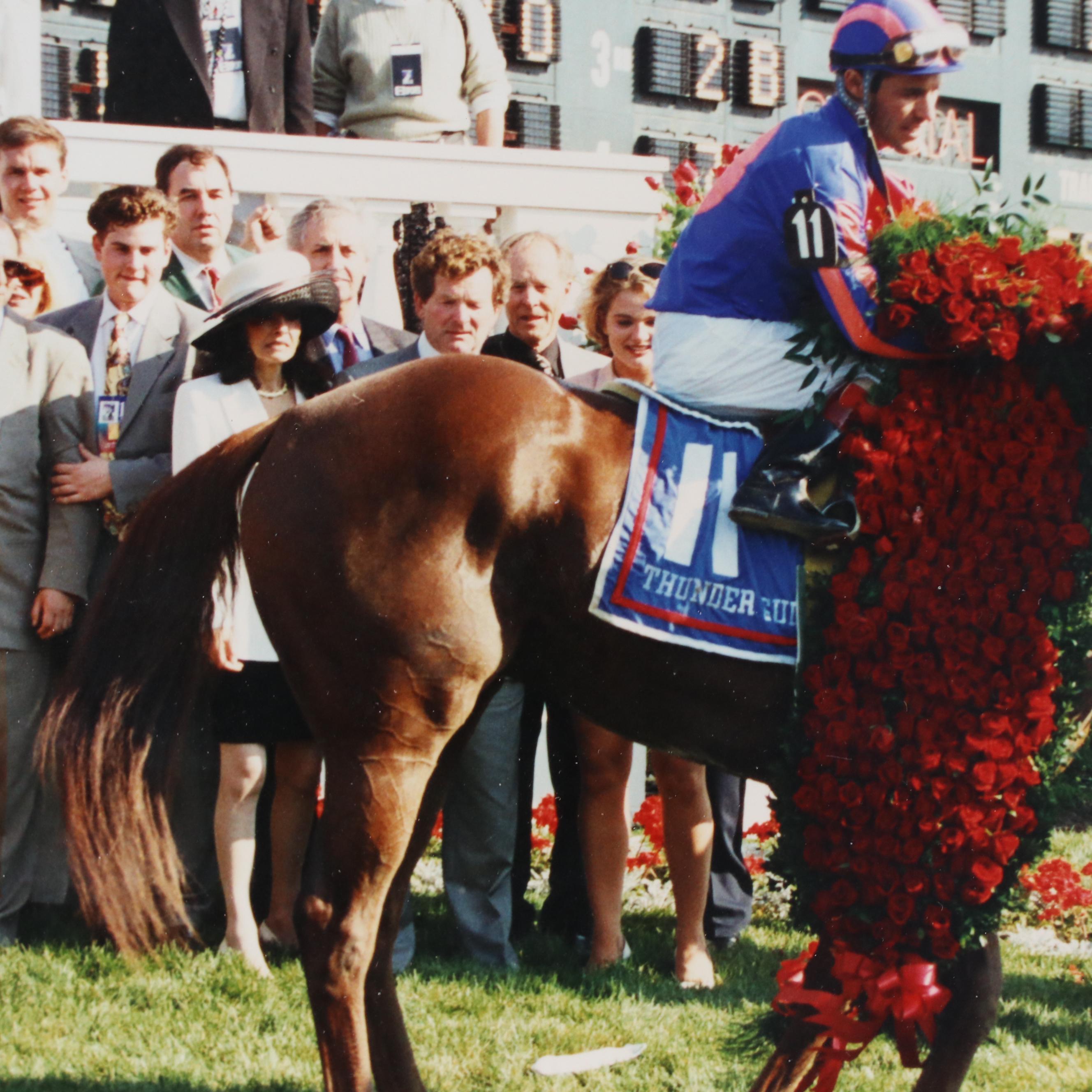 Color Photograph of Racehorse Thunder Gulch Winner of Kentucky Derby, 1995