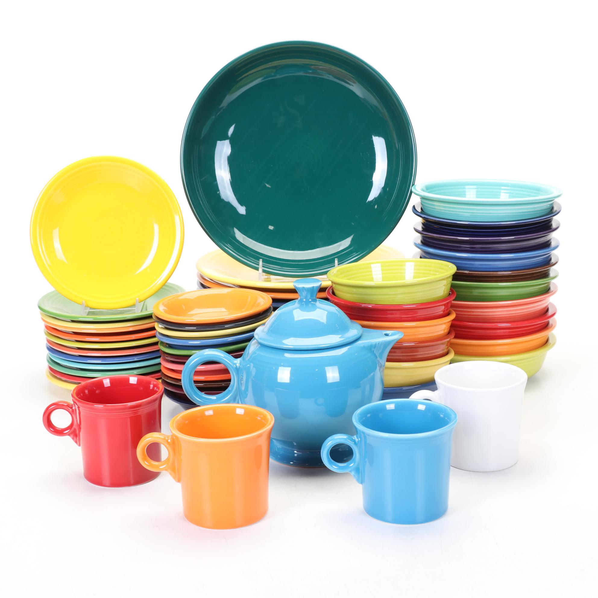 Modern "Fiesta" Collection Features Ltd. Edition Evergreen Bowl & Peacock Teapot