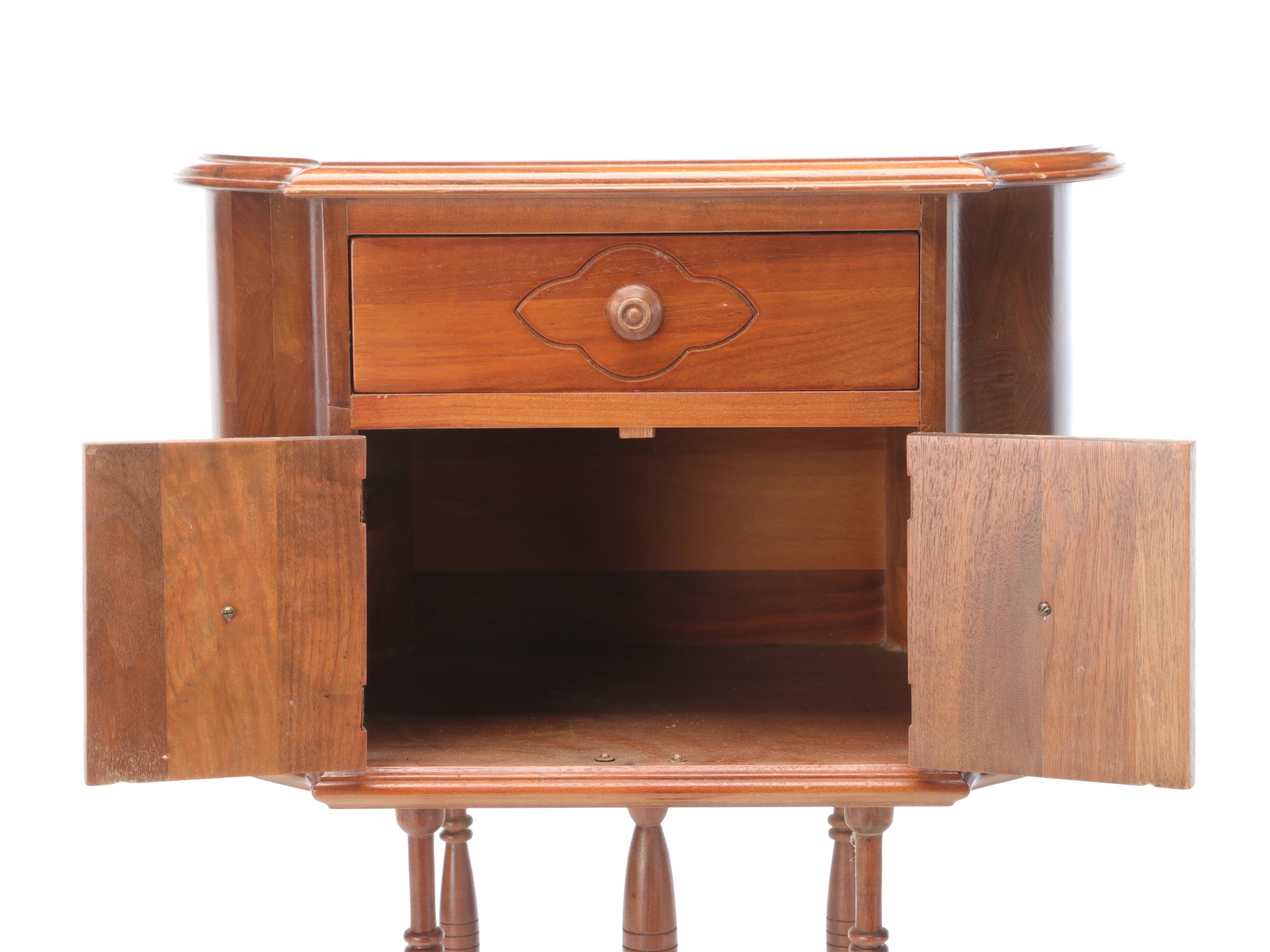 Martha Washington Style Walnut Sewing Cabinet
