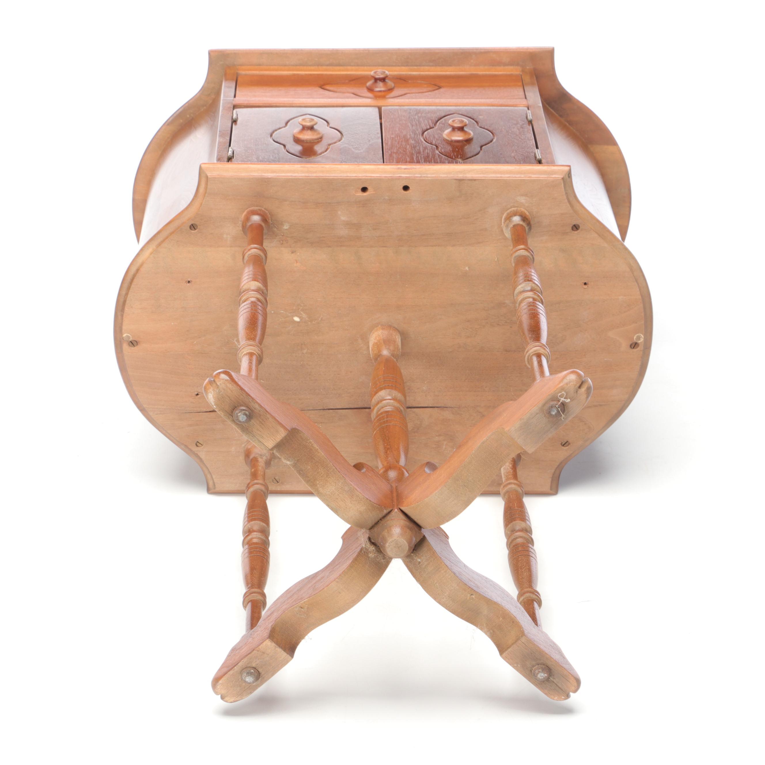 Martha Washington Style Walnut Sewing Cabinet