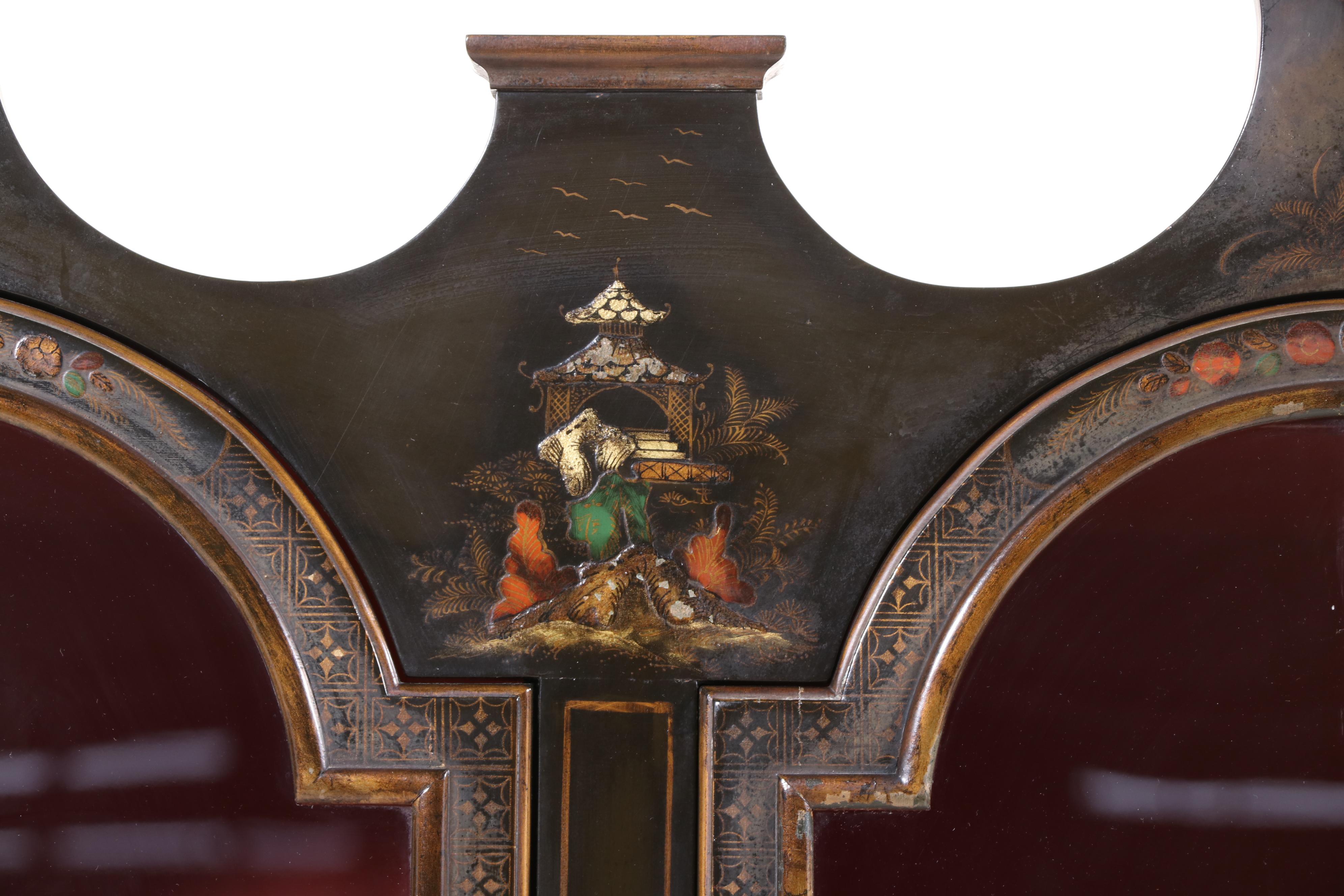 Schmieg & Kotzian Chinoiserie-Decorated Queen Anne Style China Cabinet