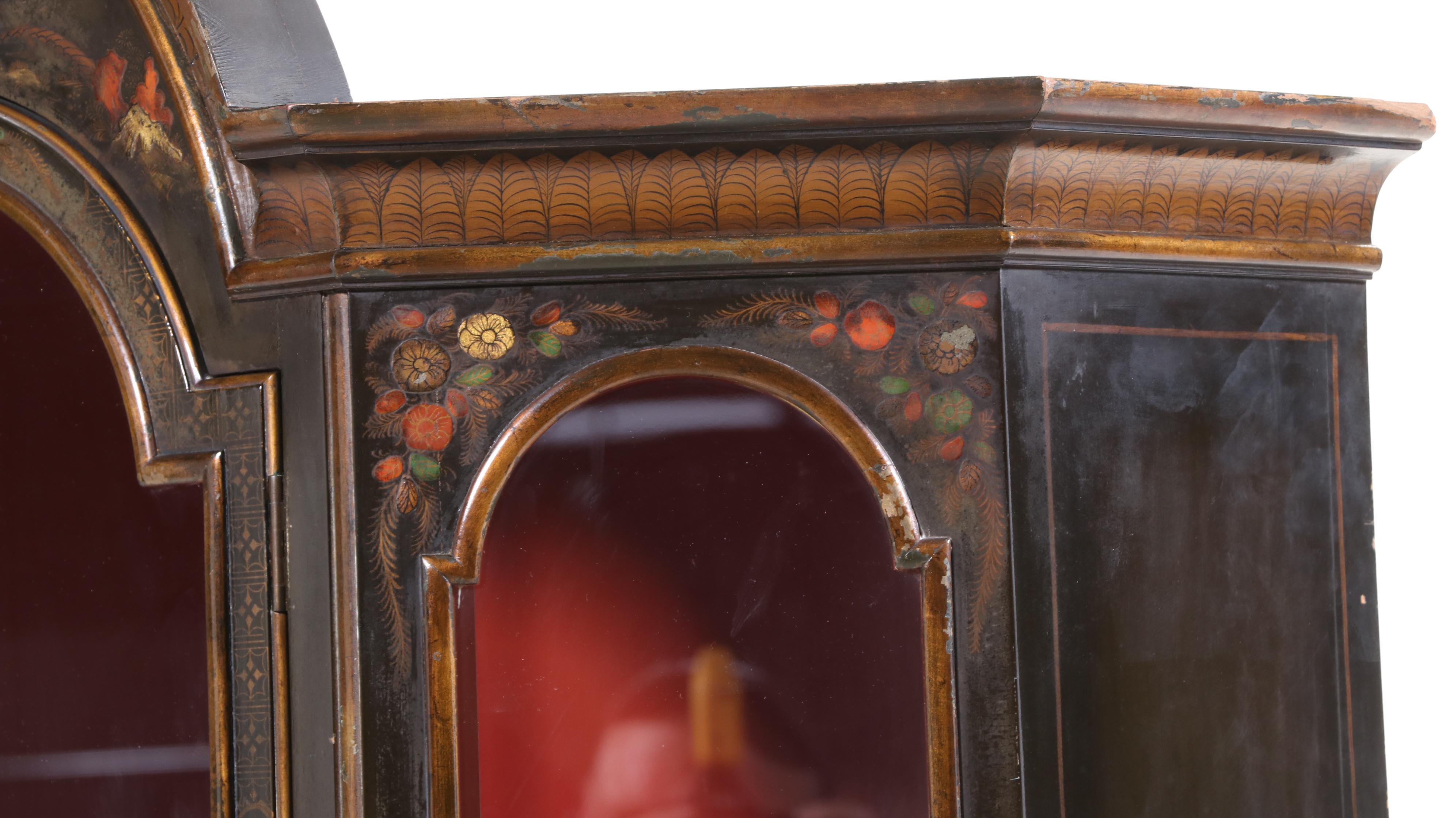 Schmieg & Kotzian Chinoiserie-Decorated Queen Anne Style China Cabinet