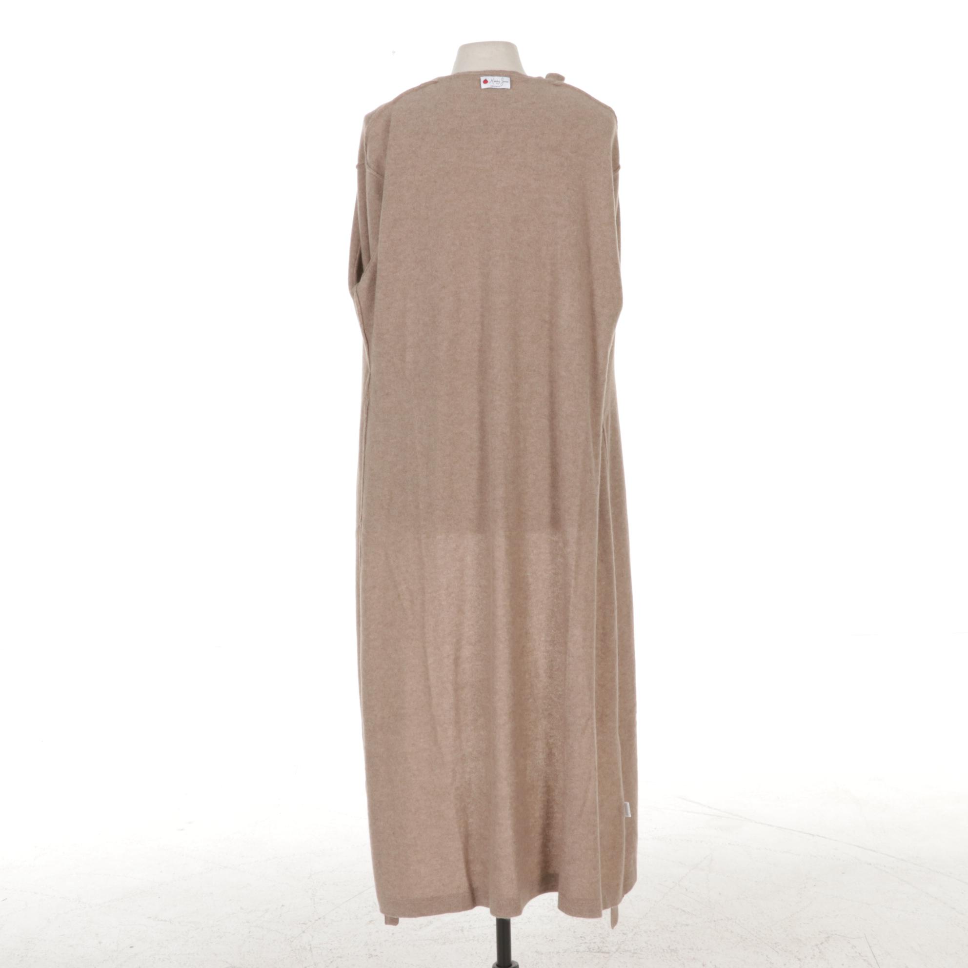Maddy James Cashmere Long Duster Cardigan with Tie Belt