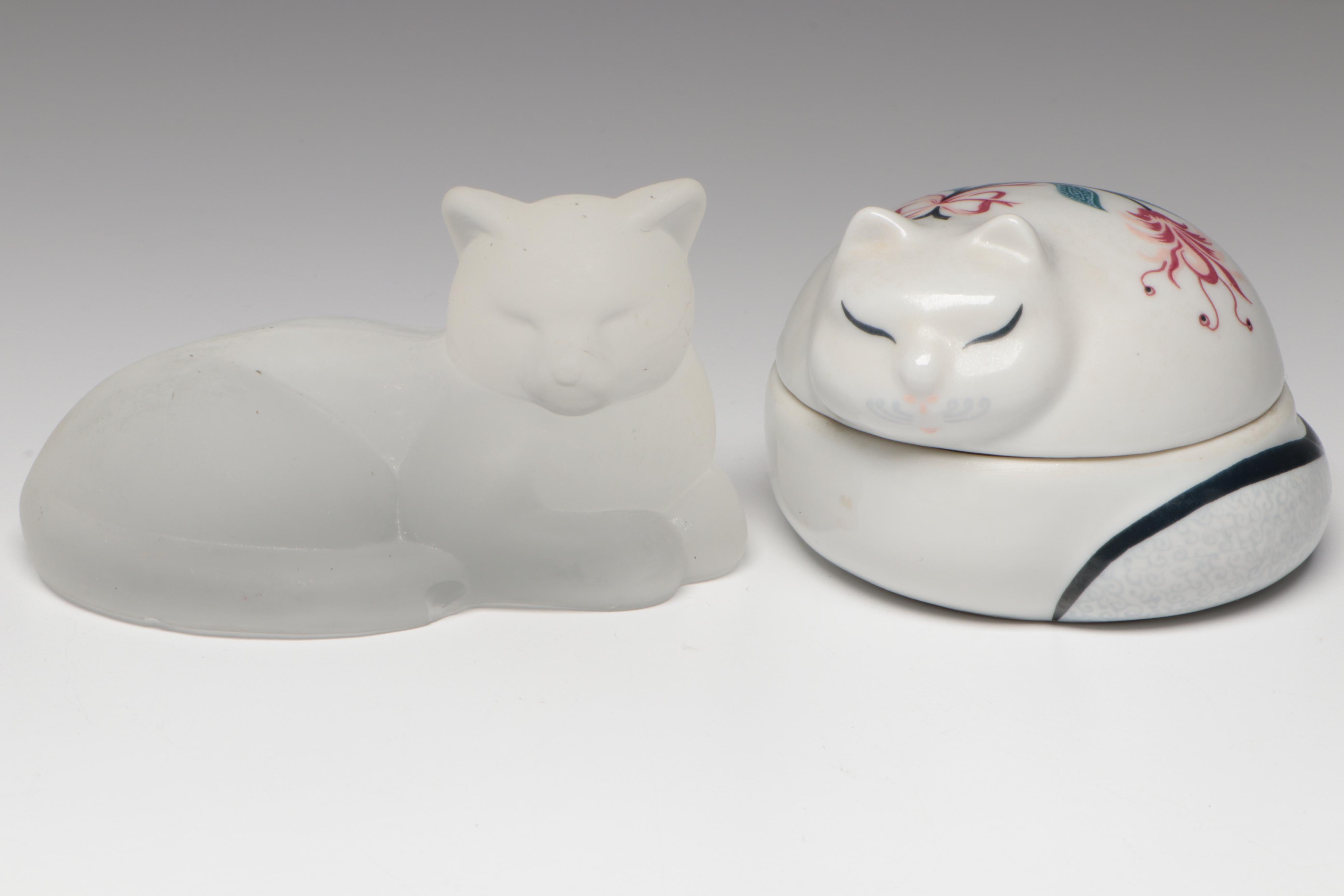 Laurel Burch Fabulous Felines Platters, Indiana Glass Sleeping Cat Votives, More