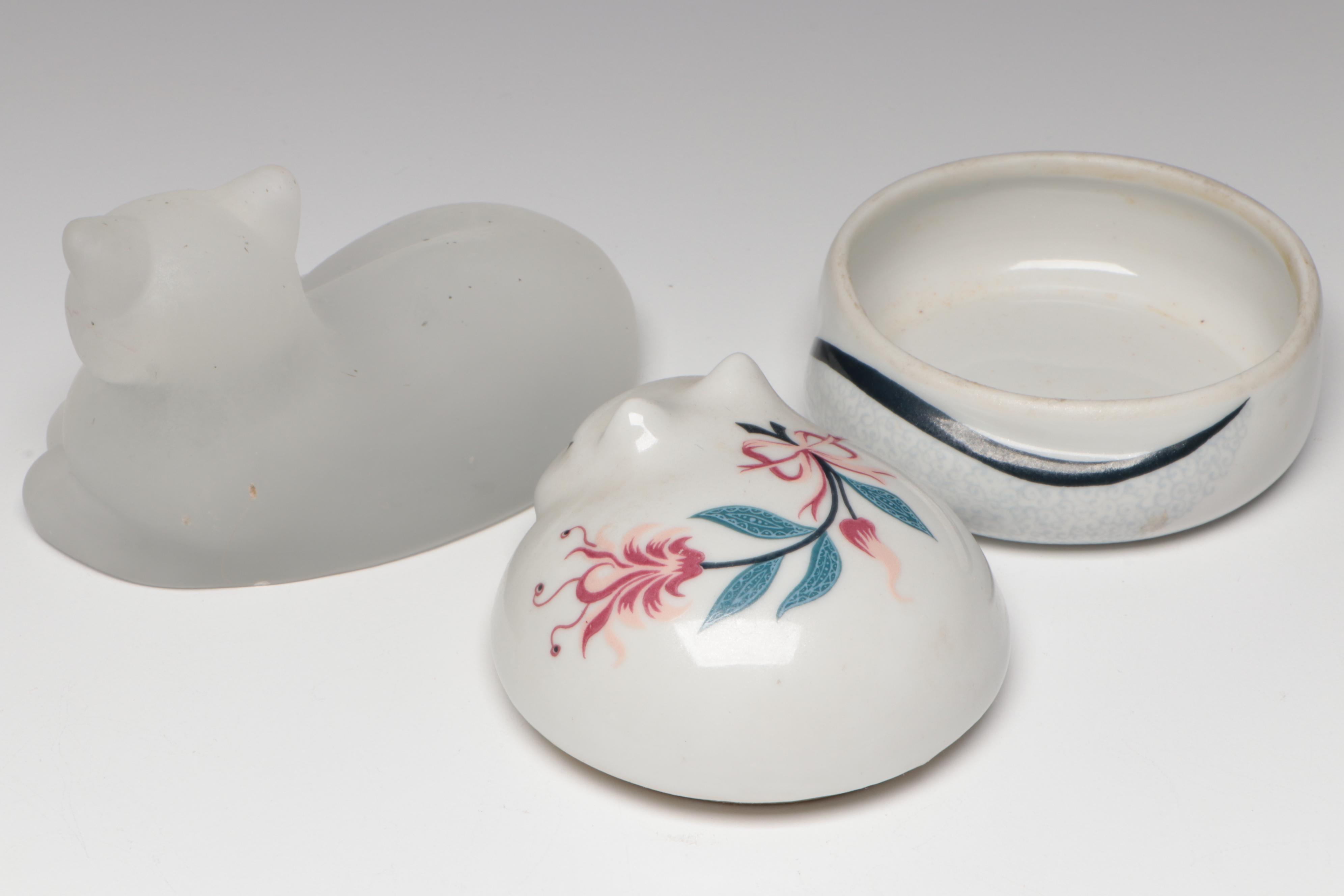 Laurel Burch Fabulous Felines Platters, Indiana Glass Sleeping Cat Votives, More