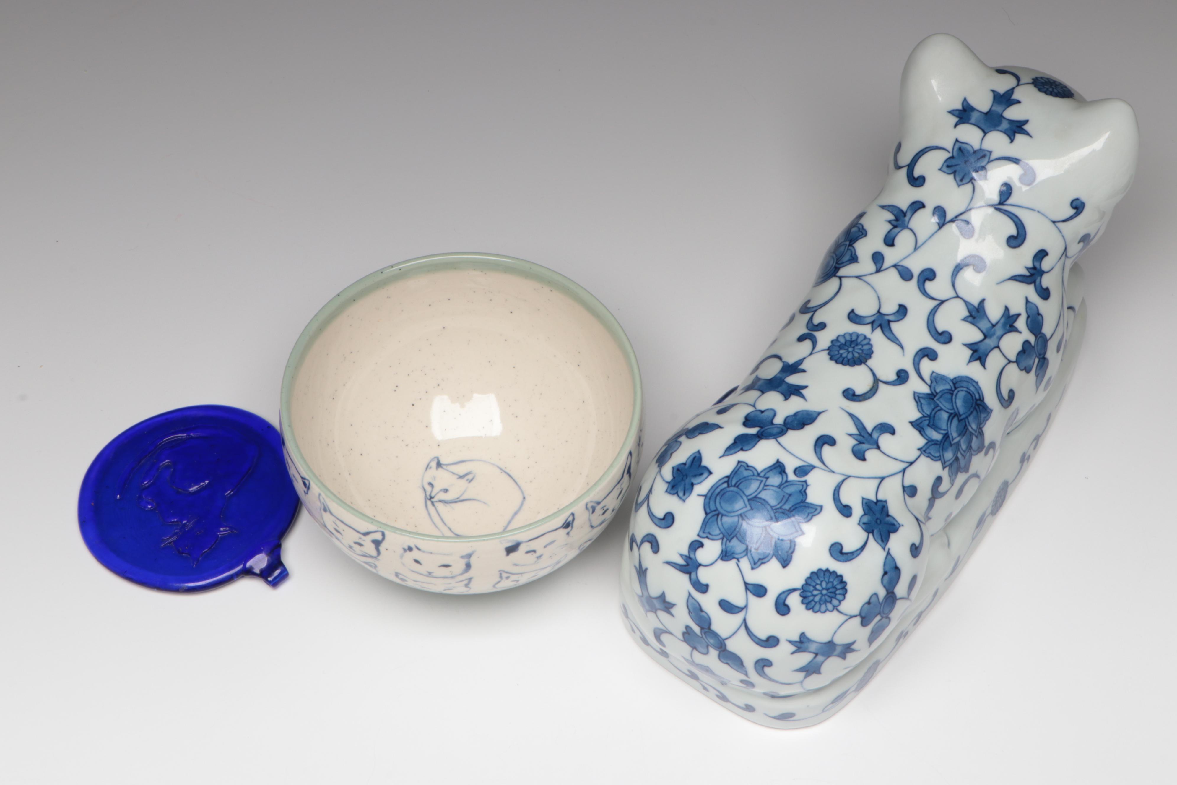 Laurel Burch Fabulous Felines Platters, Indiana Glass Sleeping Cat Votives, More