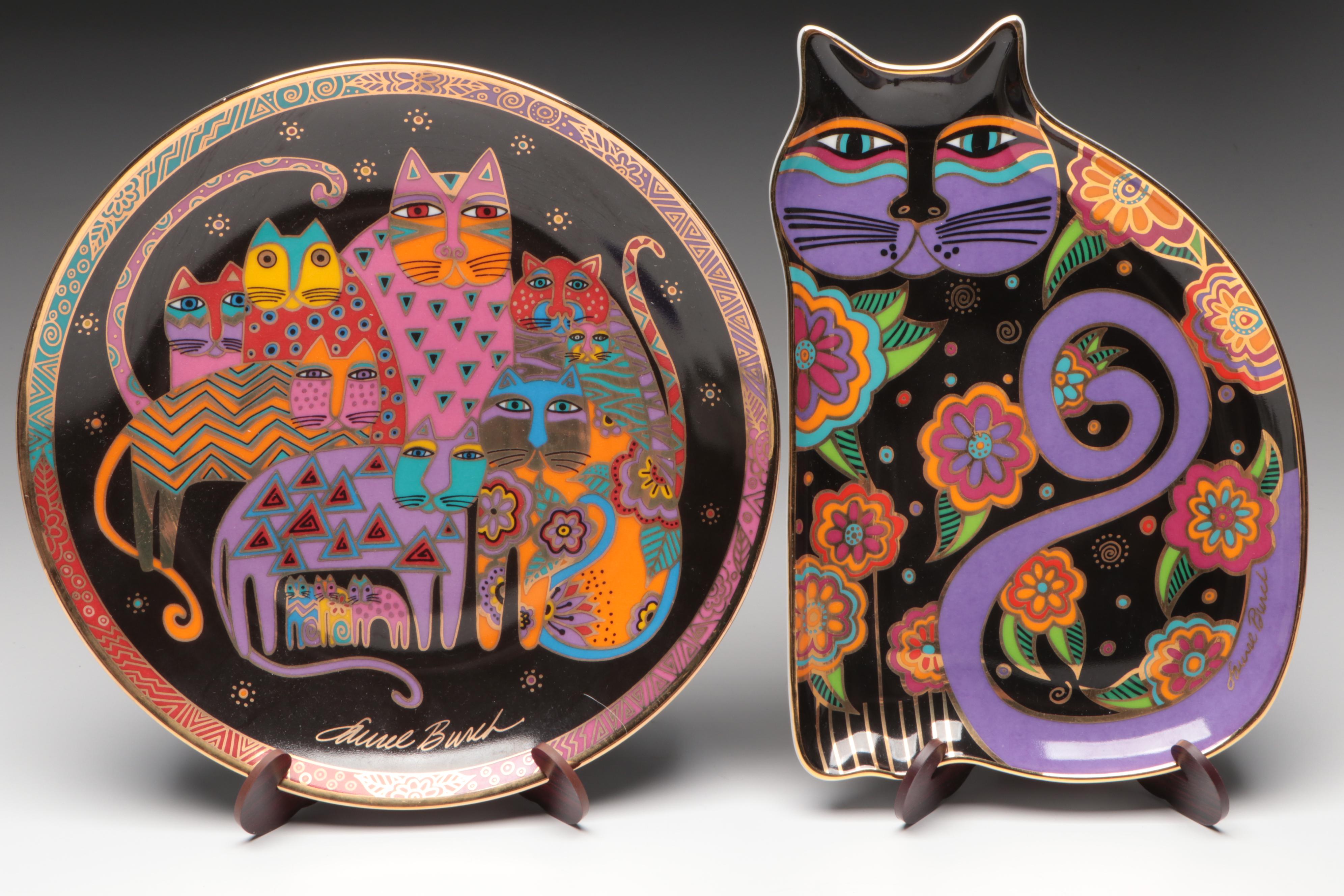 Laurel Burch Fabulous Felines Platters, Indiana Glass Sleeping Cat Votives, More