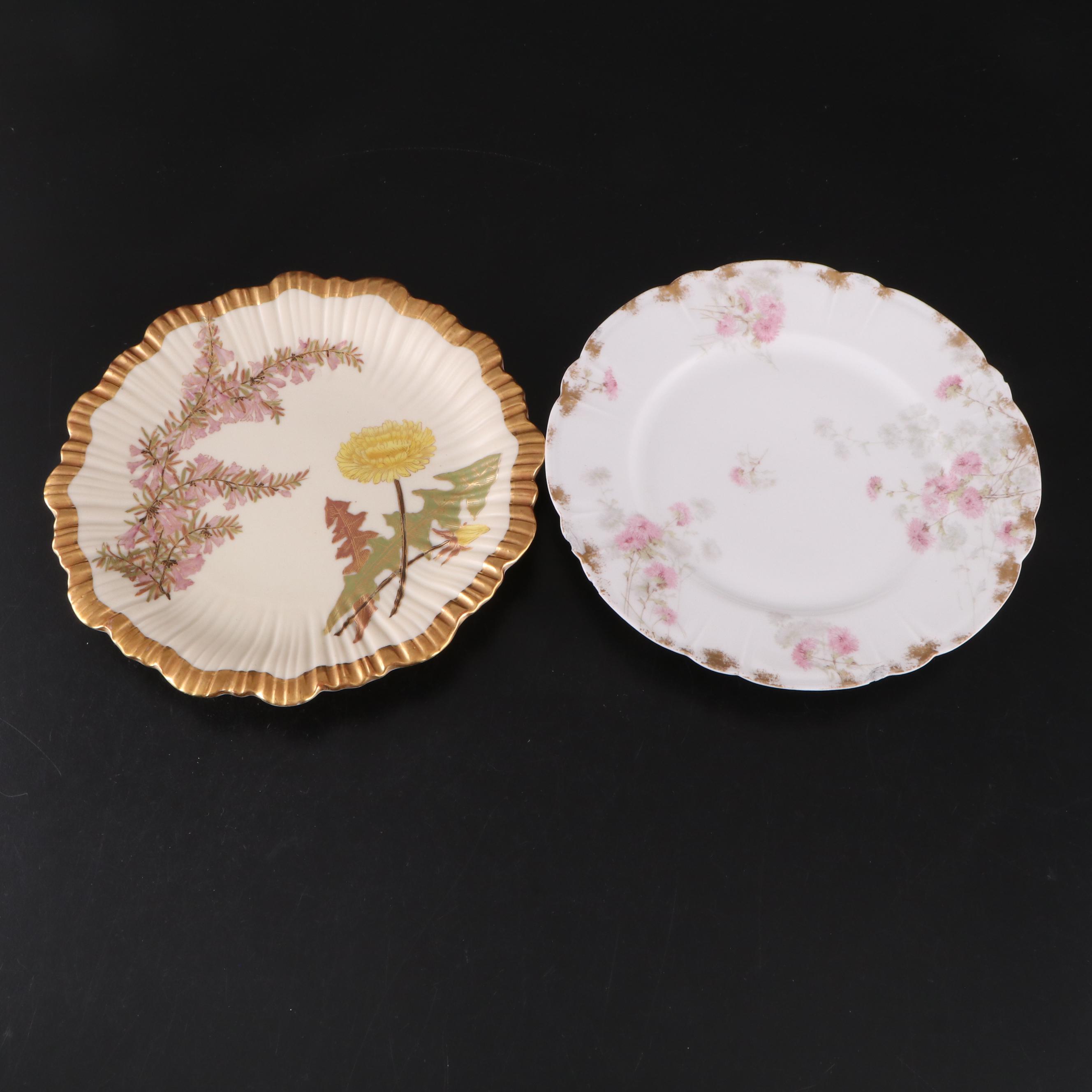 French Haviland & Co. and More Gilt Floral Porcelain Dishes