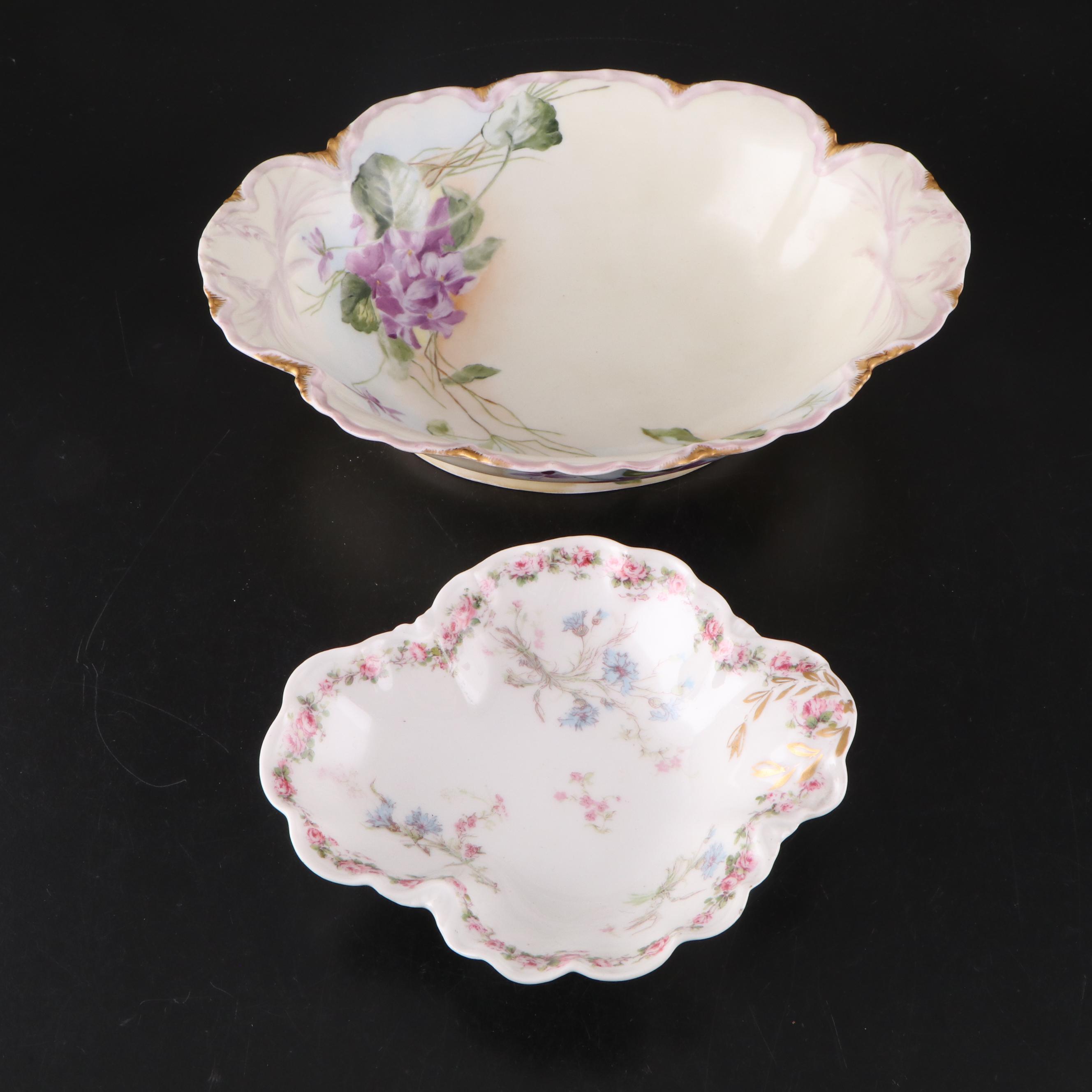 French Haviland & Co. and More Gilt Floral Porcelain Dishes