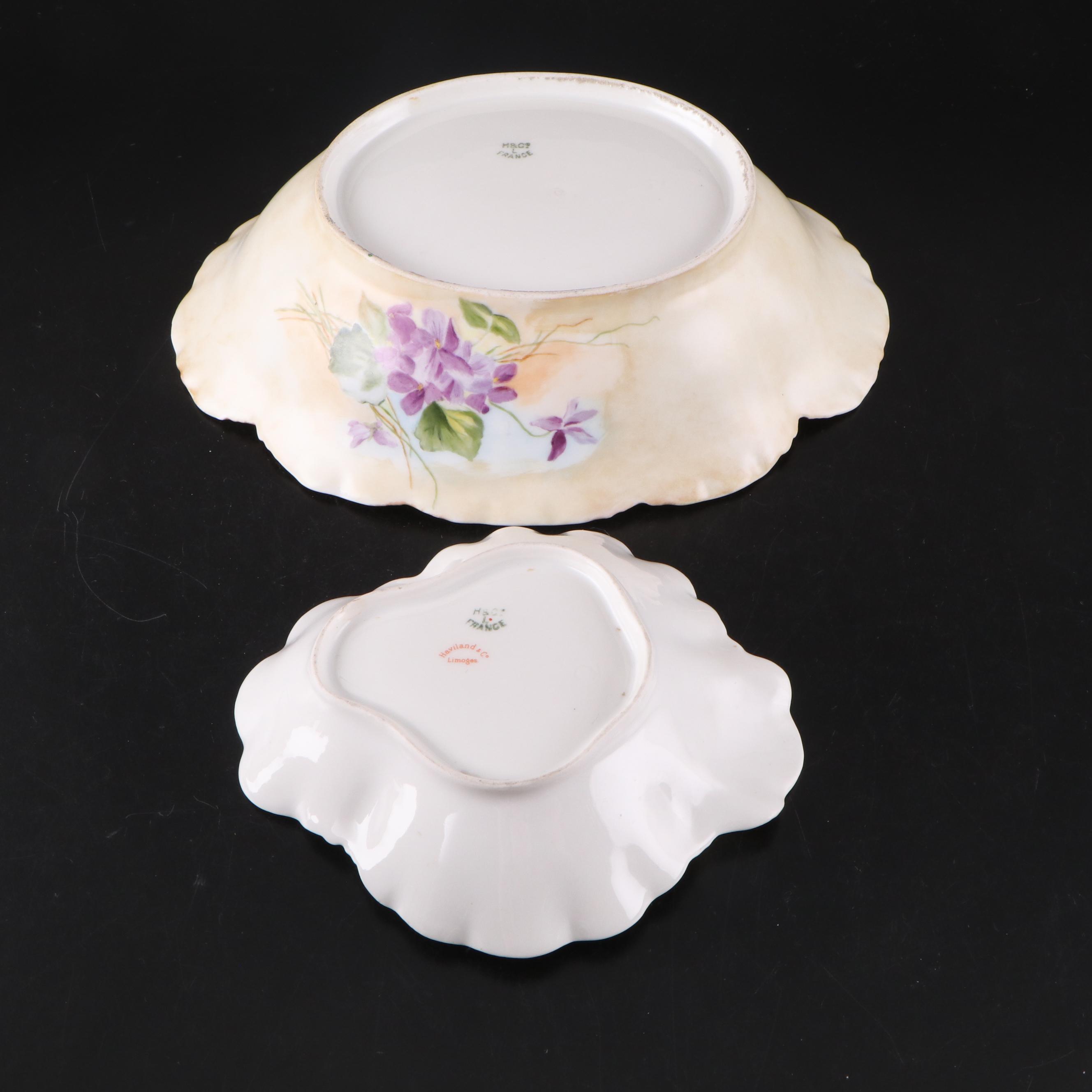 French Haviland & Co. and More Gilt Floral Porcelain Dishes