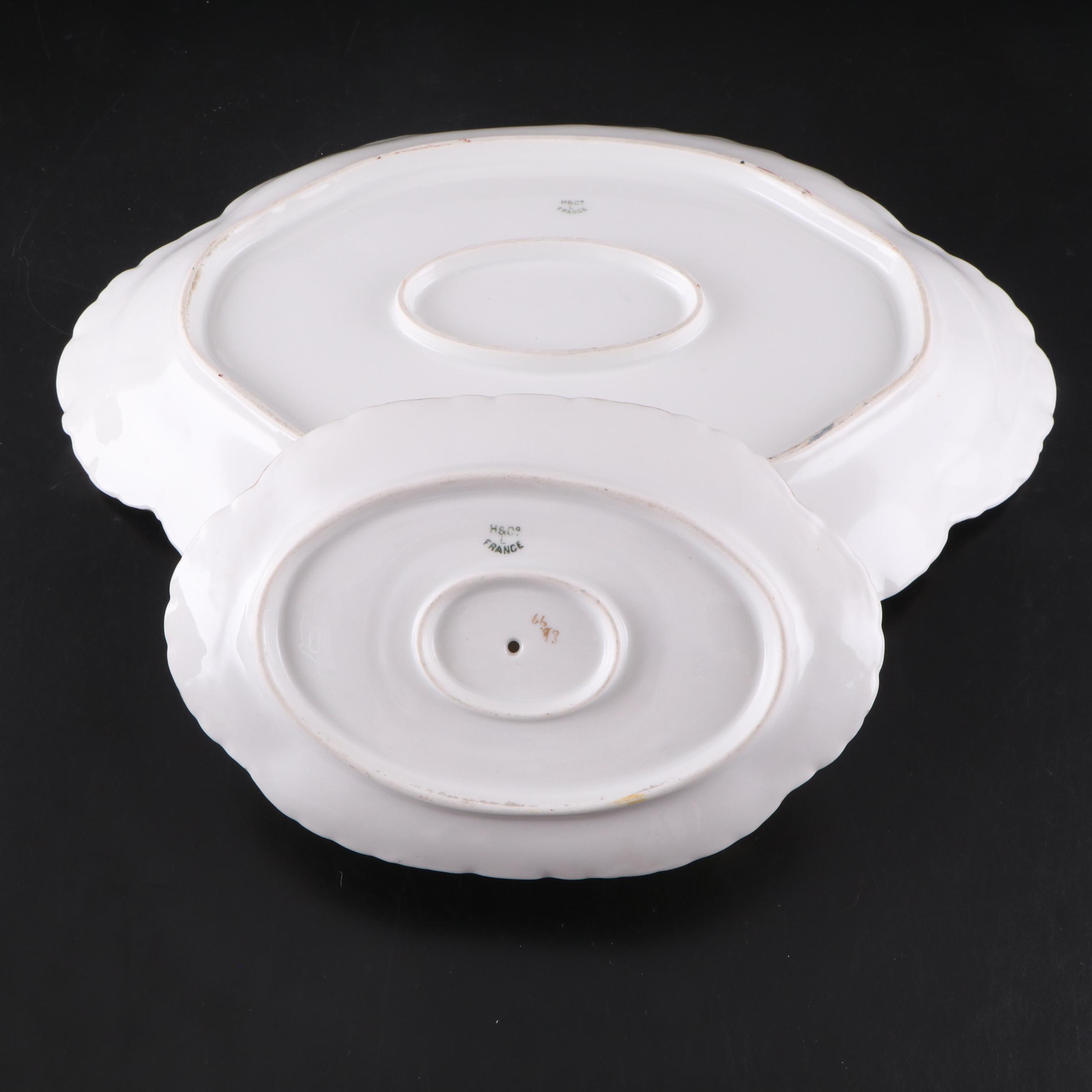 French Haviland & Co. and More Gilt Floral Porcelain Dishes