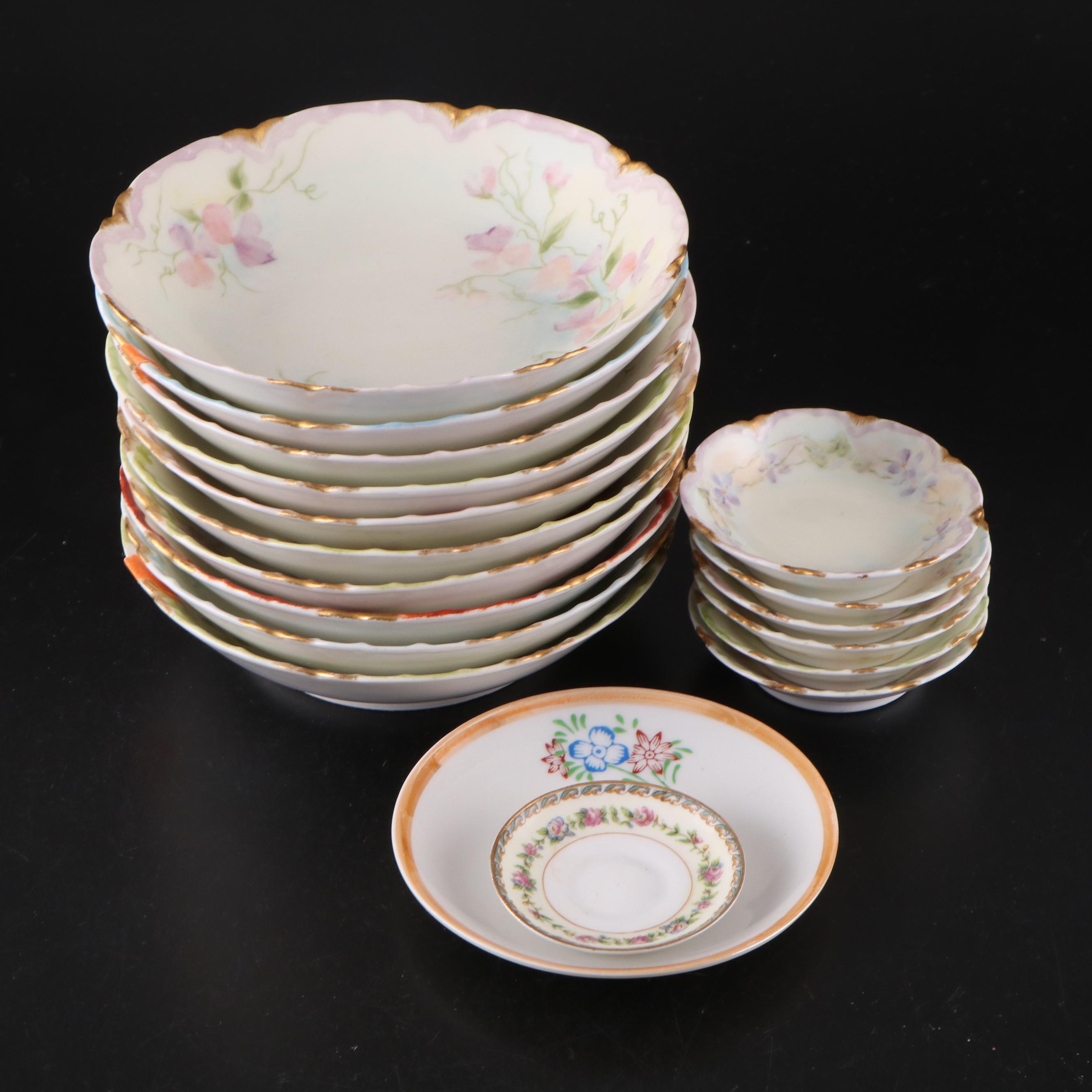 French Haviland & Co. and More Gilt Floral Porcelain Dishes