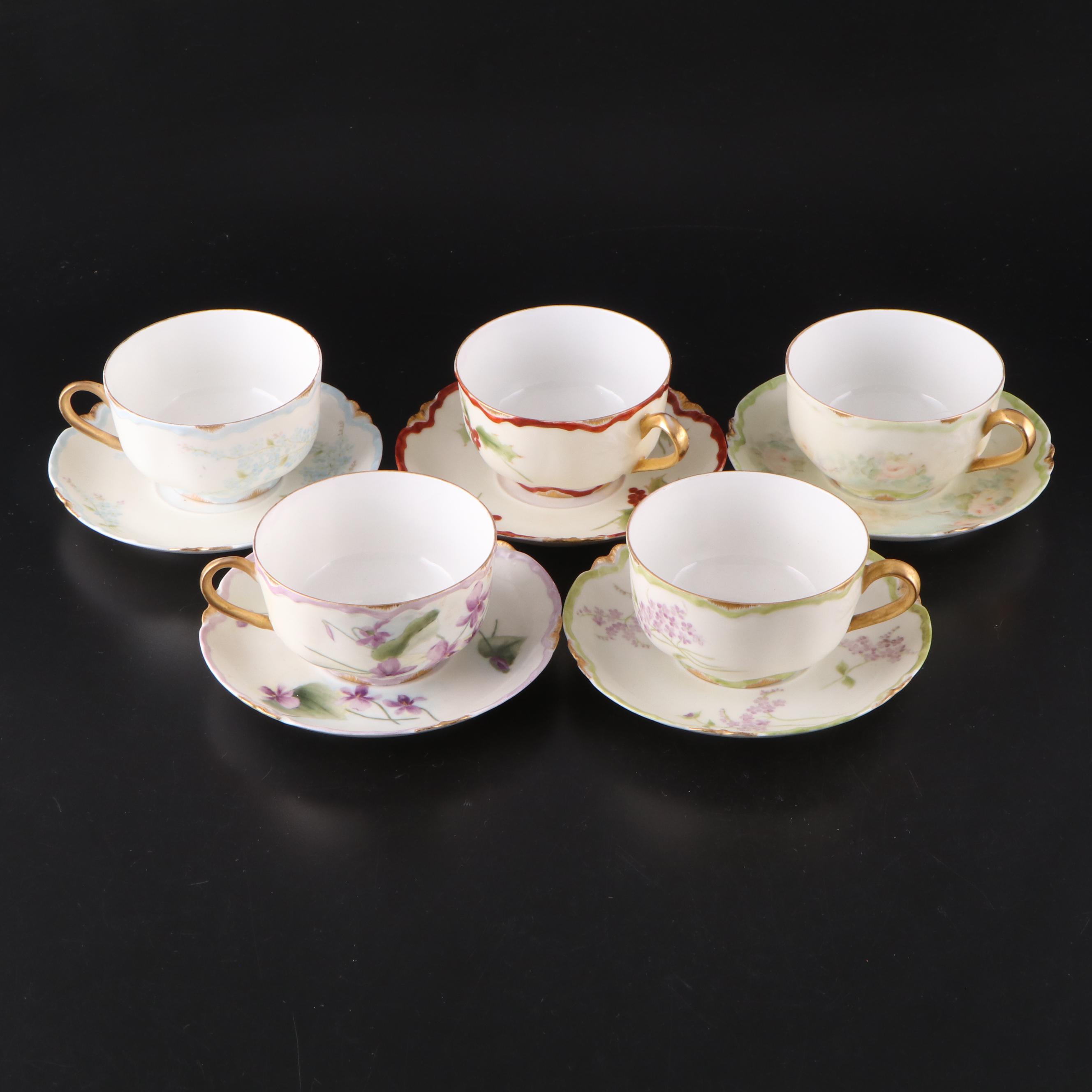 French Haviland & Co. and More Gilt Floral Porcelain Dishes