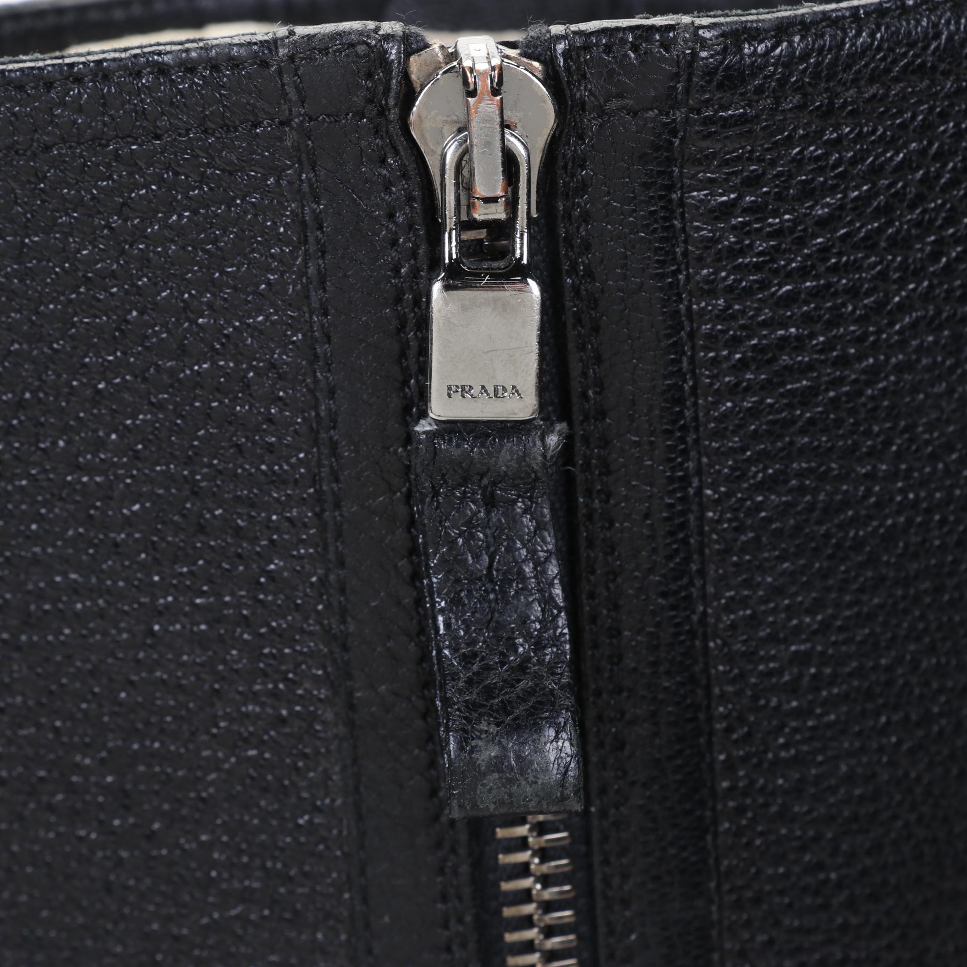 Prada Black 4" Heeled Boot Featuring Zippers On Both Sides Of Boot