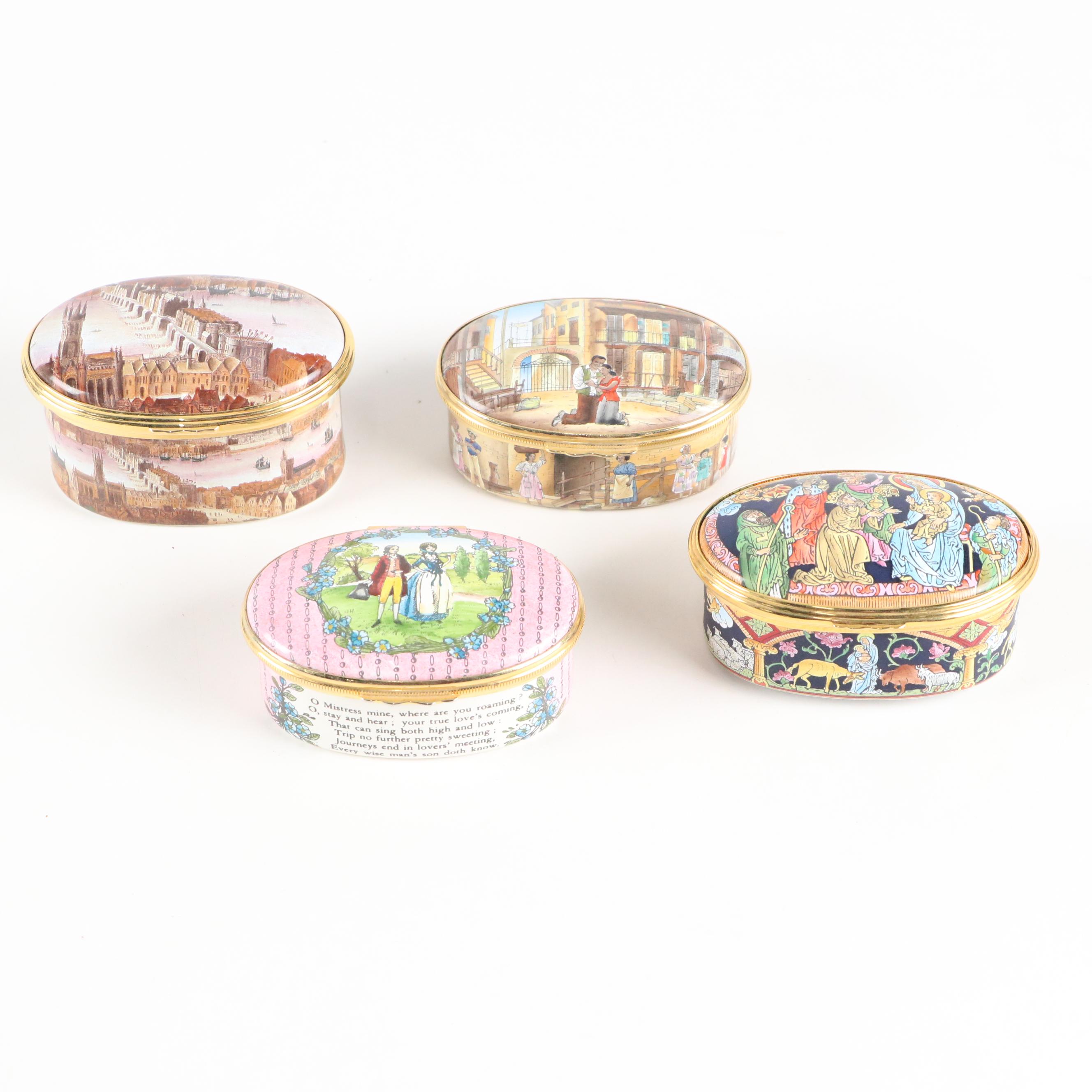 Four Halcyon Days Enamel Music Boxes Including Limited Editions