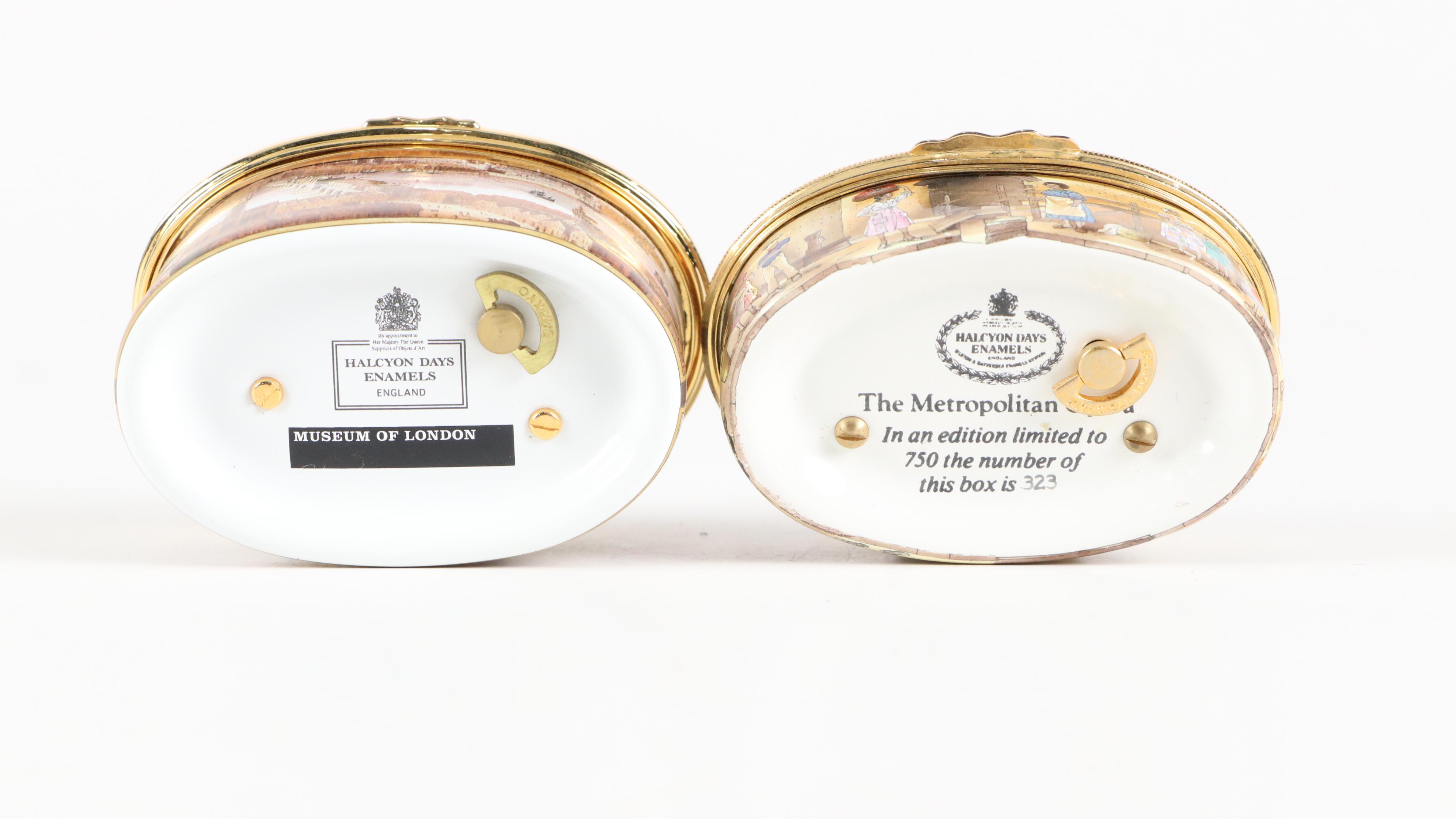 Four Halcyon Days Enamel Music Boxes Including Limited Editions