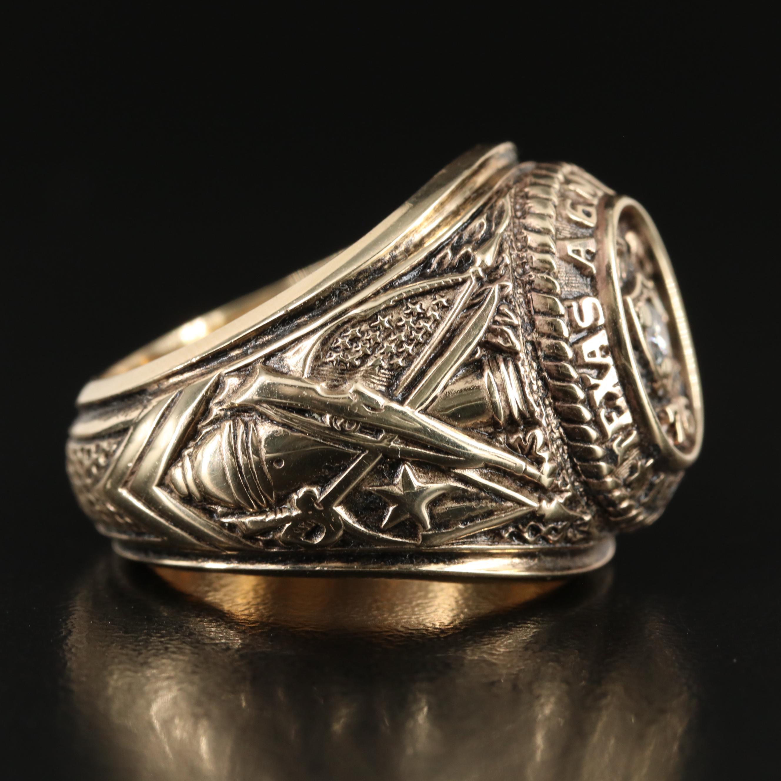 Balfour 10K 0.15 CT Diamond Texas A&M University Class Ring