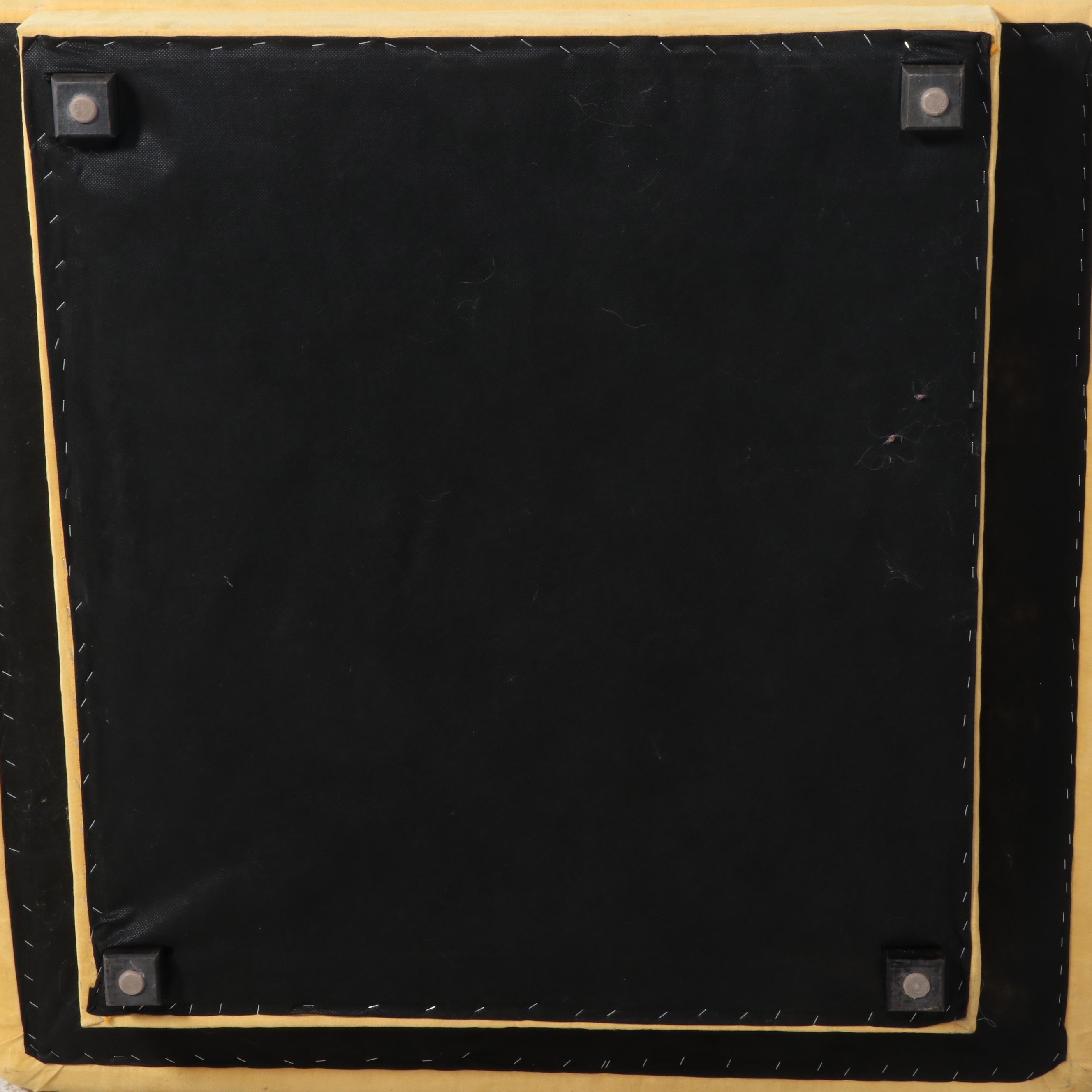 Modernist Channeled Yellow Suede Sectional Sofa