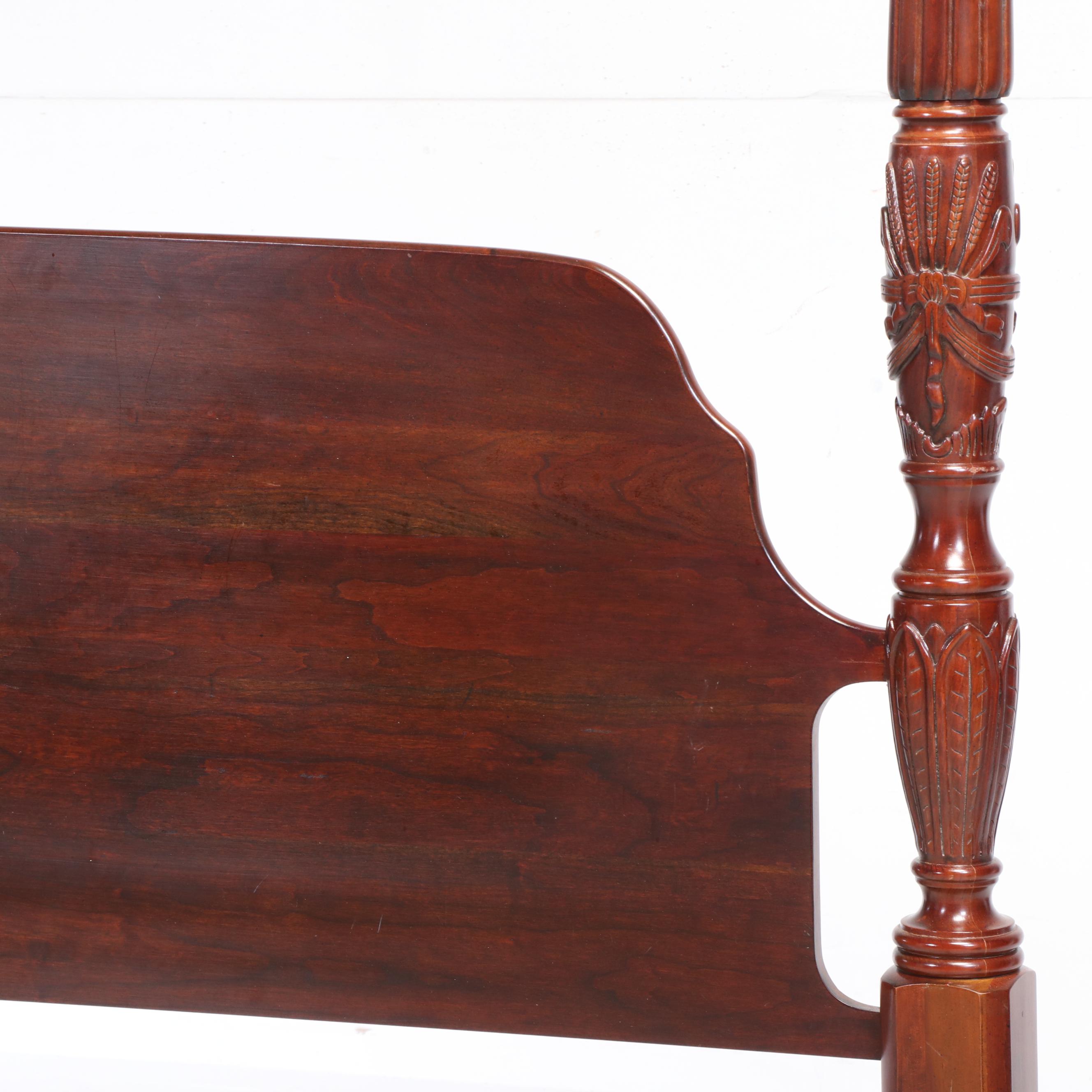 Federal Style Cherrywood King Size Bed Frame, Late 20th Century