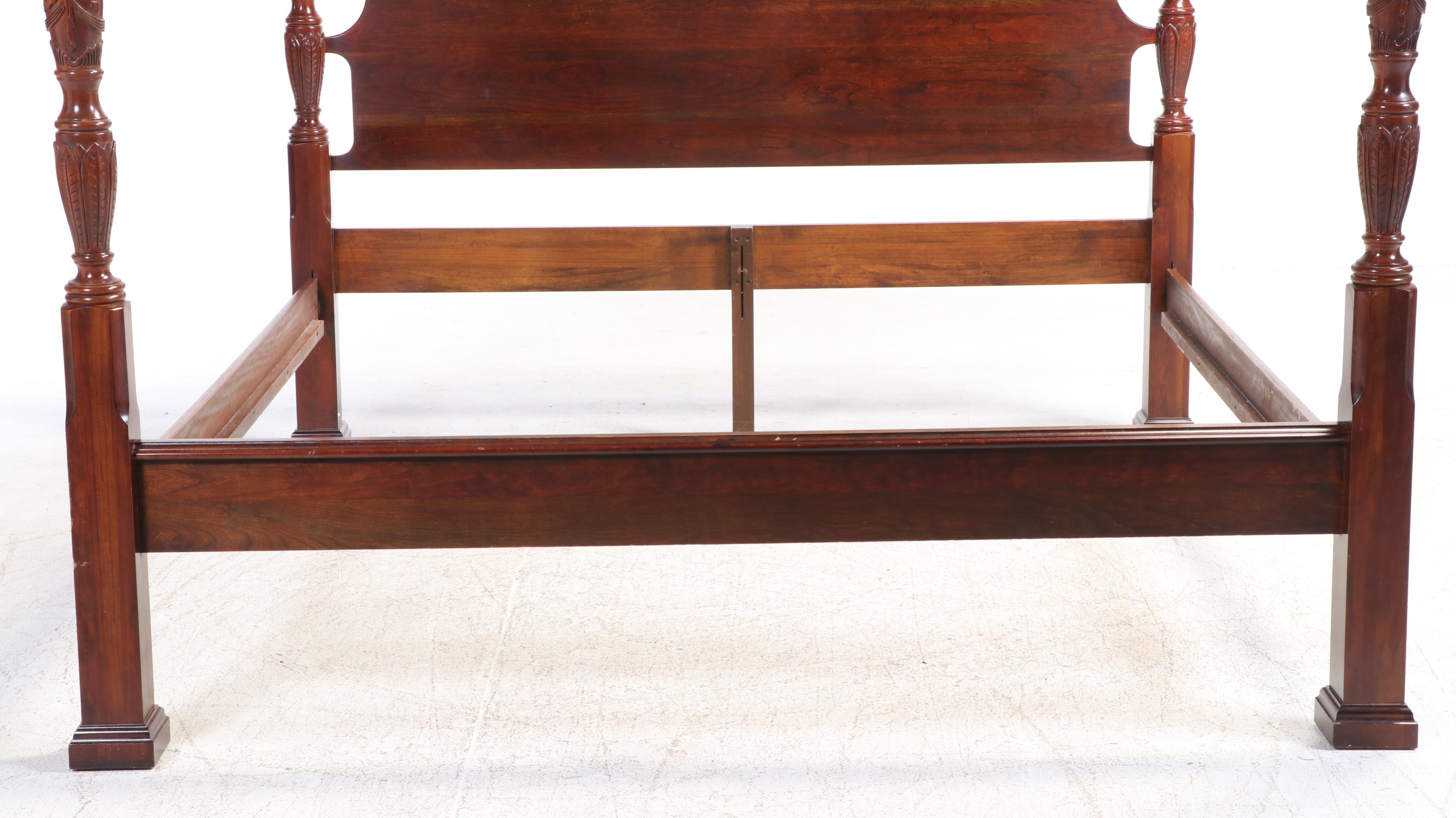 Federal Style Cherrywood King Size Bed Frame, Late 20th Century