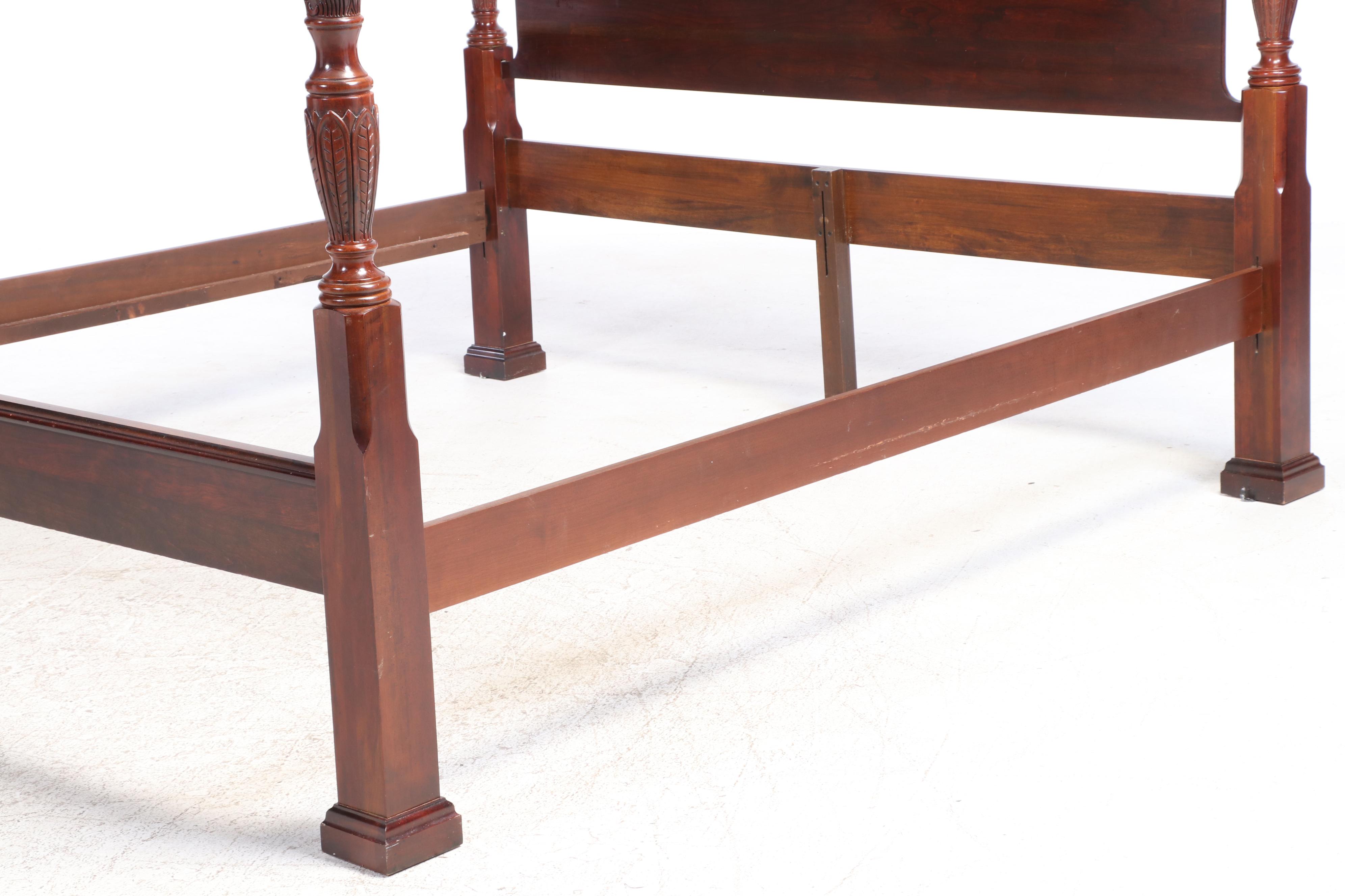 Federal Style Cherrywood King Size Bed Frame, Late 20th Century