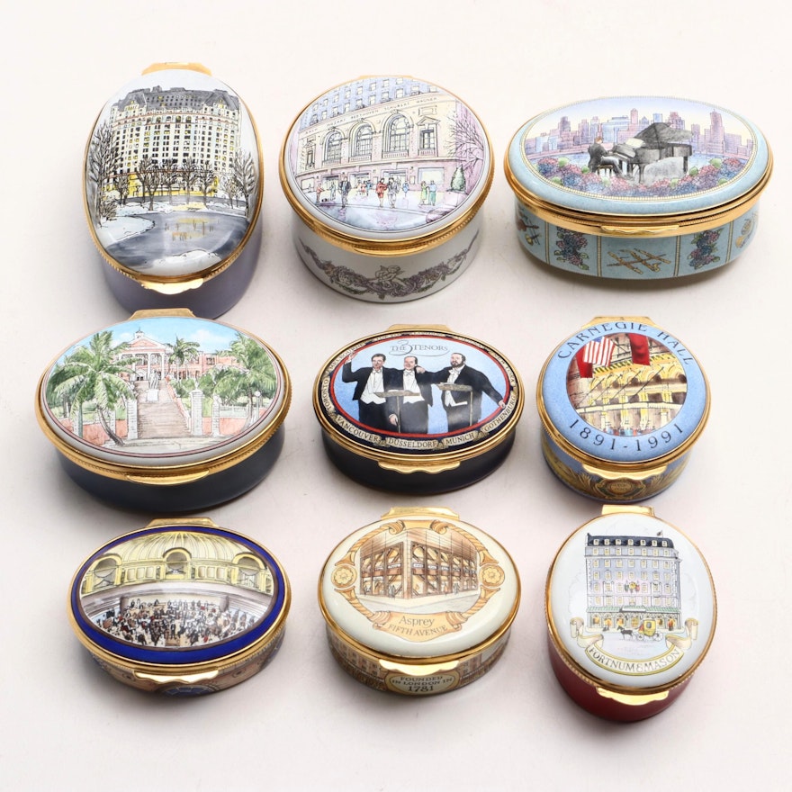 Halcyon Days Limited Edition Music Box with and Halcyon and Others Enamel Boxes