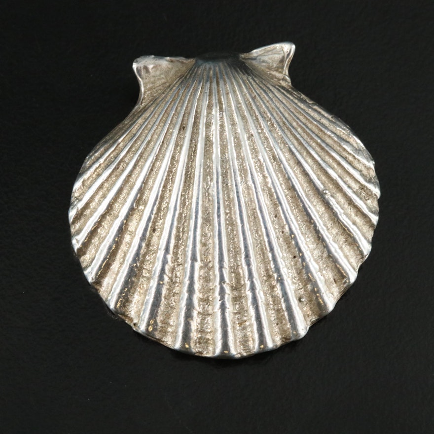 The Touch Scallop Shell Sterling Converter Brooch