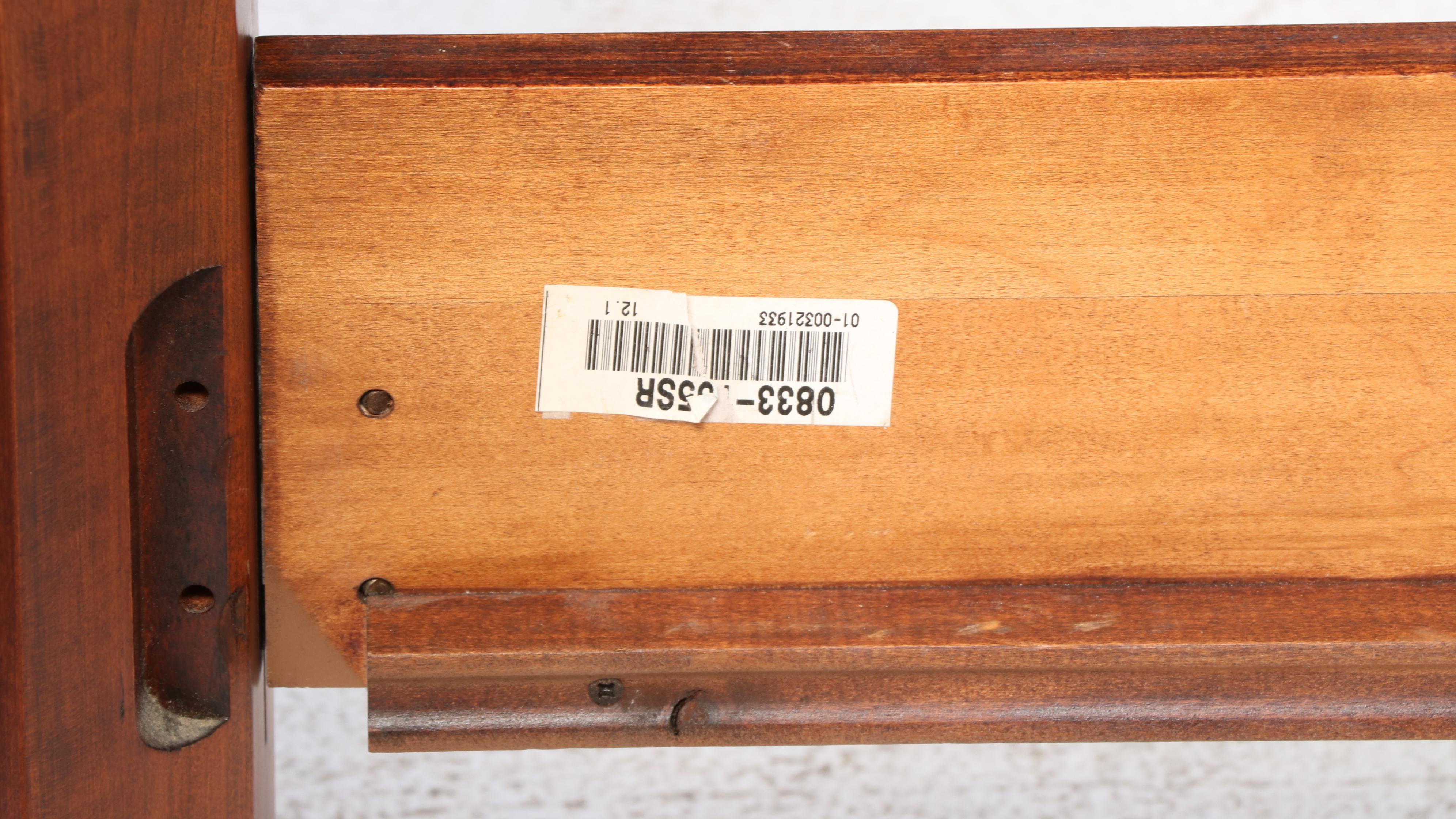 Cherrywood and Patinated Metal California King Size Bed Frame