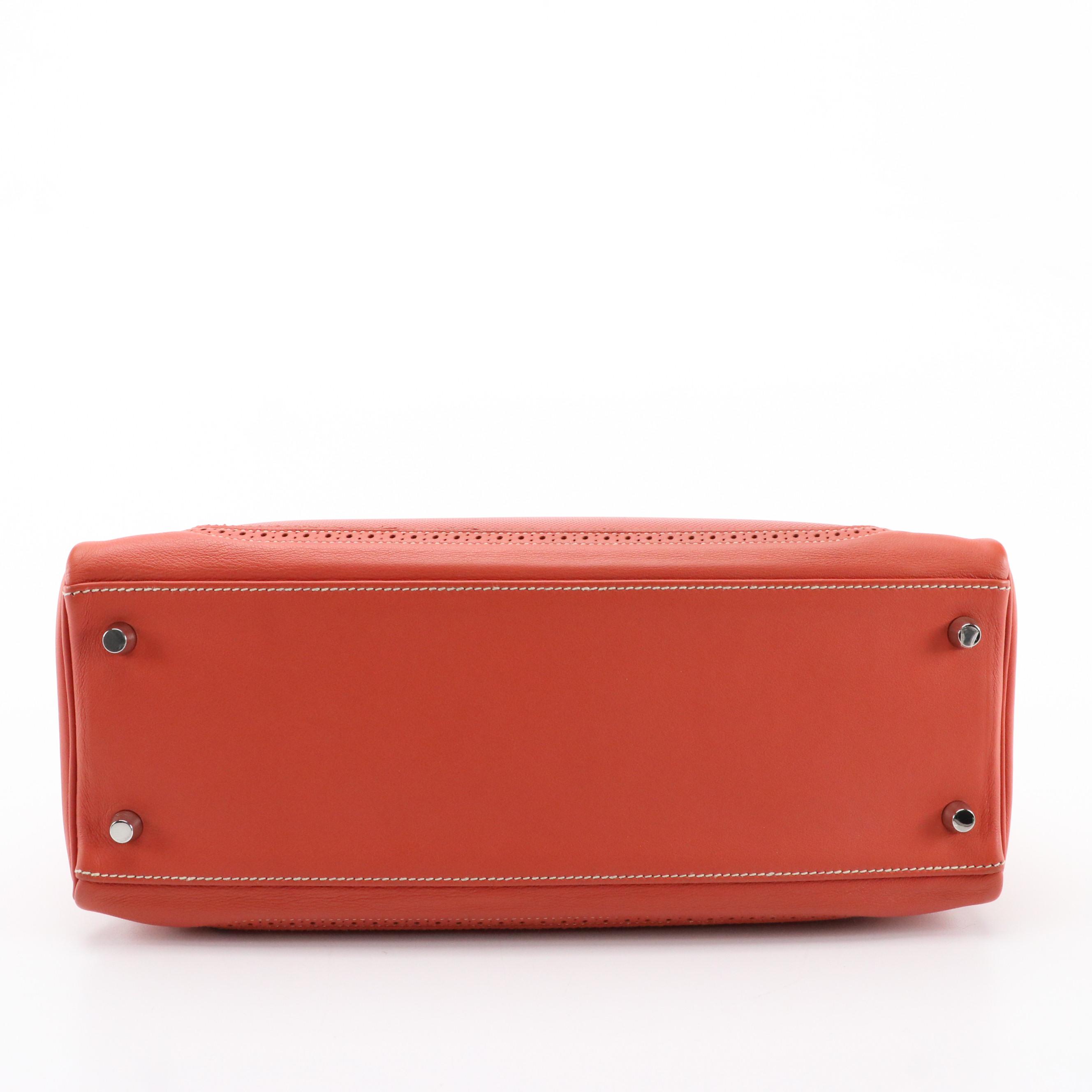 Hermès Kelly Retourné Ghillies 32 in Sanguine Grain d'H and Swift Leather