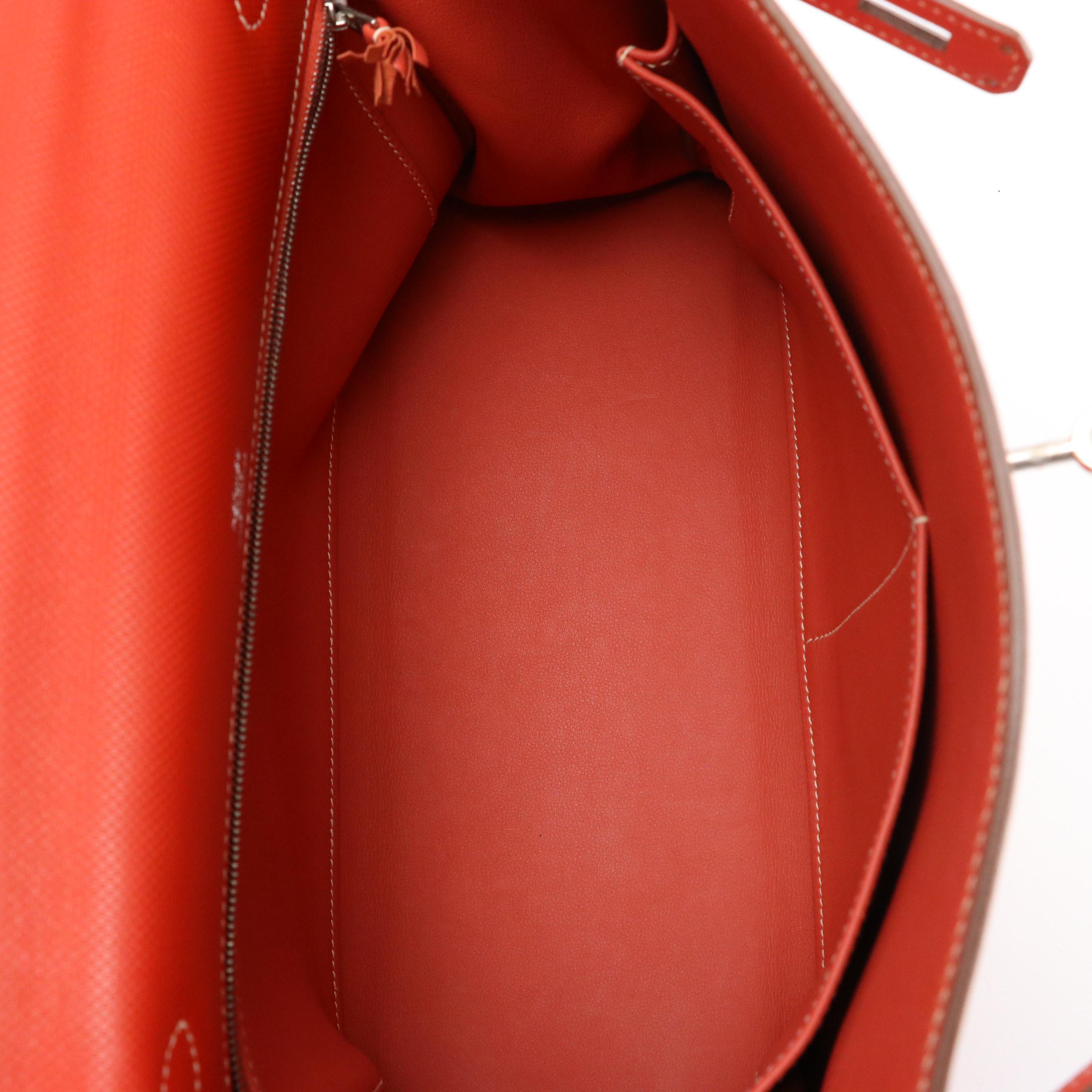 Hermès Kelly Retourné Ghillies 32 in Sanguine Grain d'H and Swift Leather