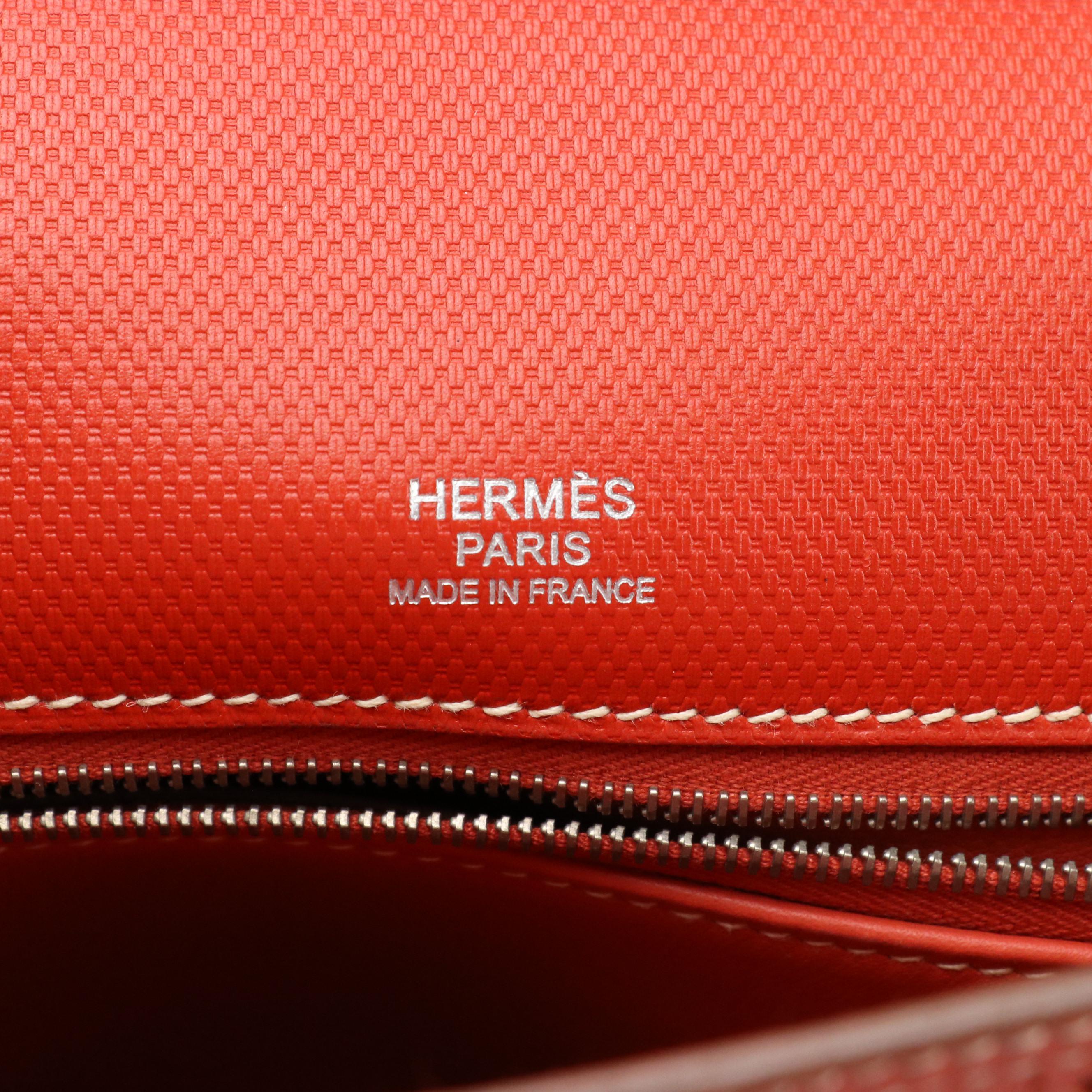 Hermès Kelly Retourné Ghillies 32 in Sanguine Grain d'H and Swift Leather