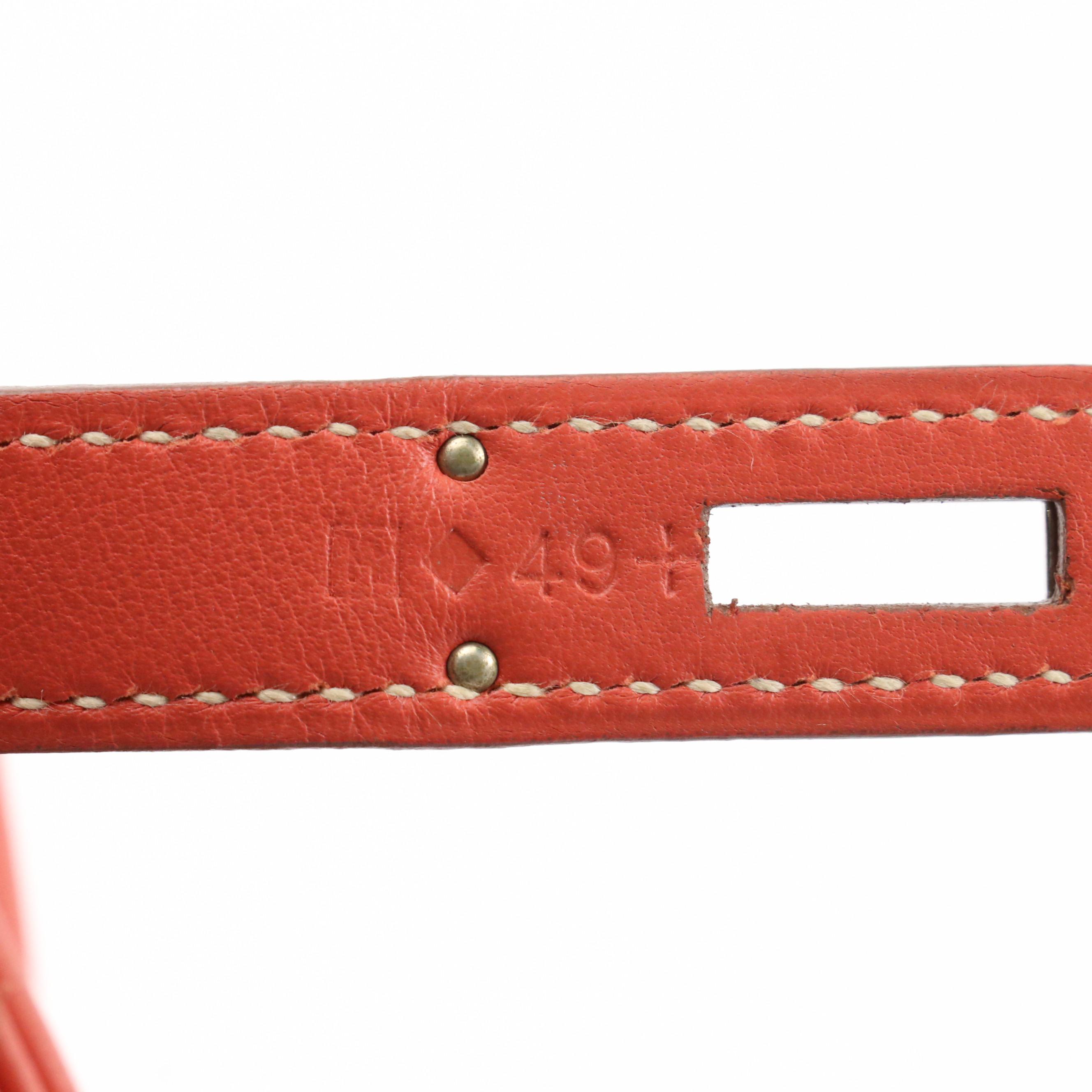 Hermès Kelly Retourné Ghillies 32 in Sanguine Grain d'H and Swift Leather