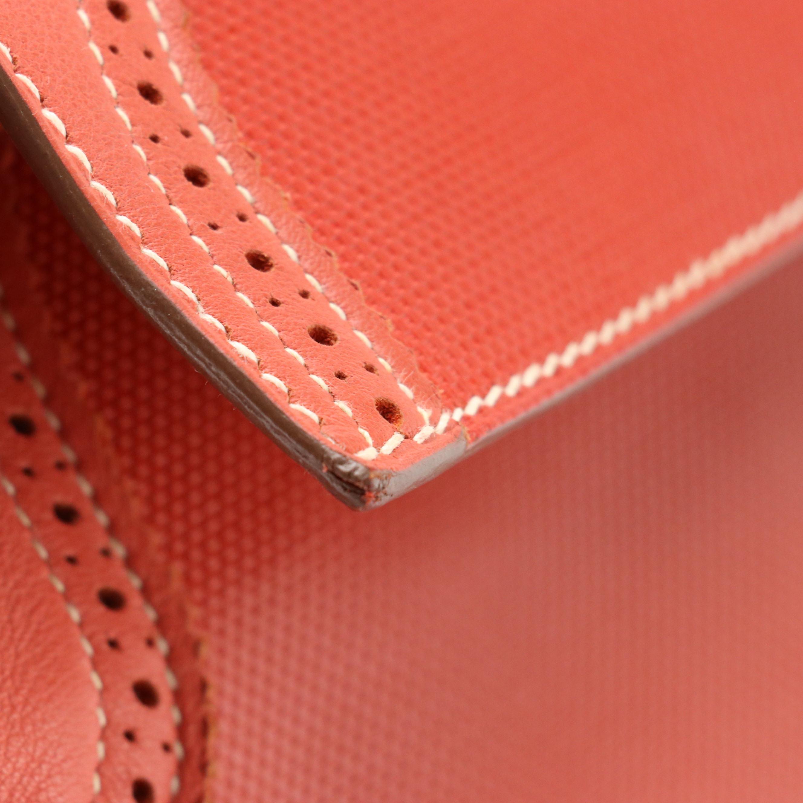 Hermès Kelly Retourné Ghillies 32 in Sanguine Grain d'H and Swift Leather