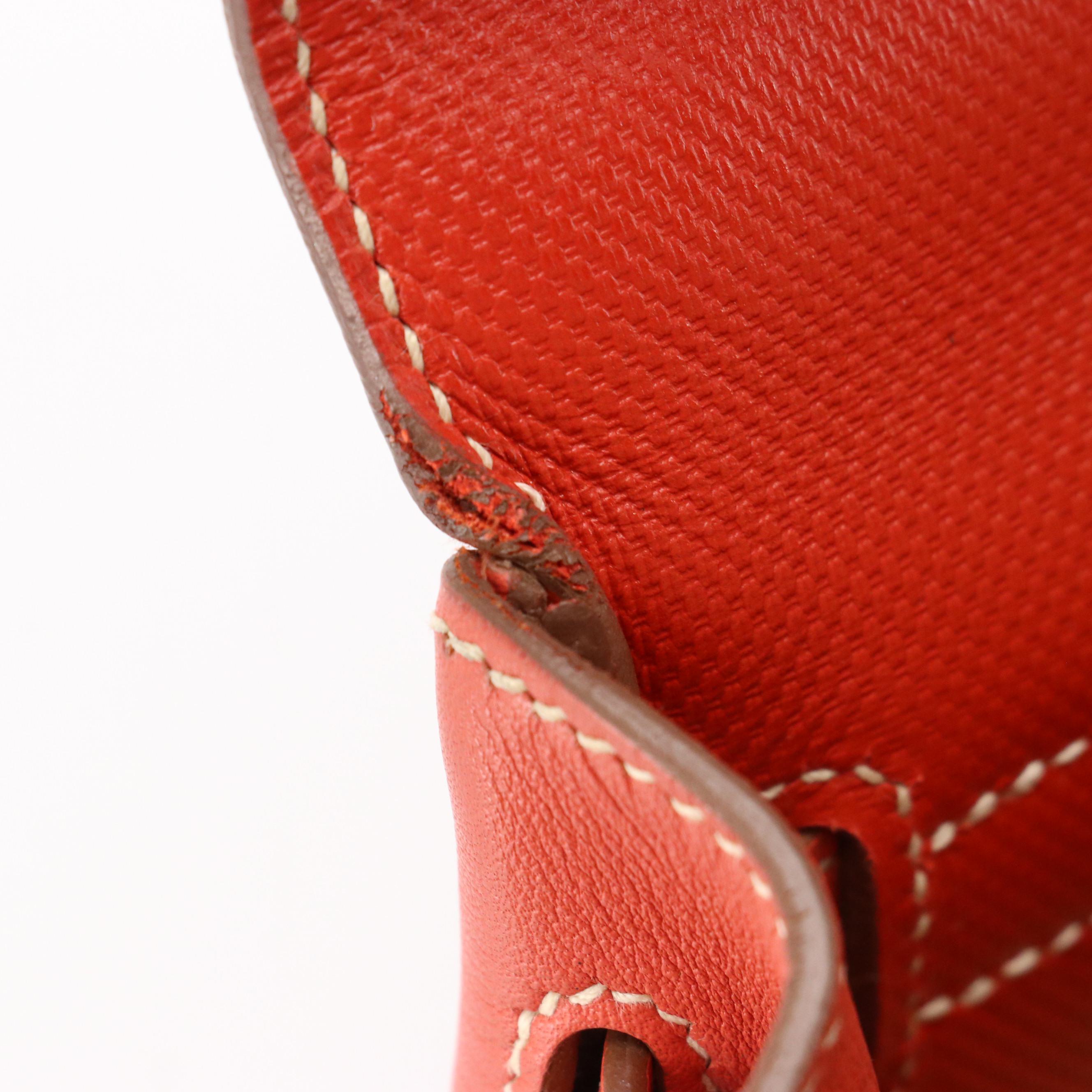 Hermès Kelly Retourné Ghillies 32 in Sanguine Grain d'H and Swift Leather