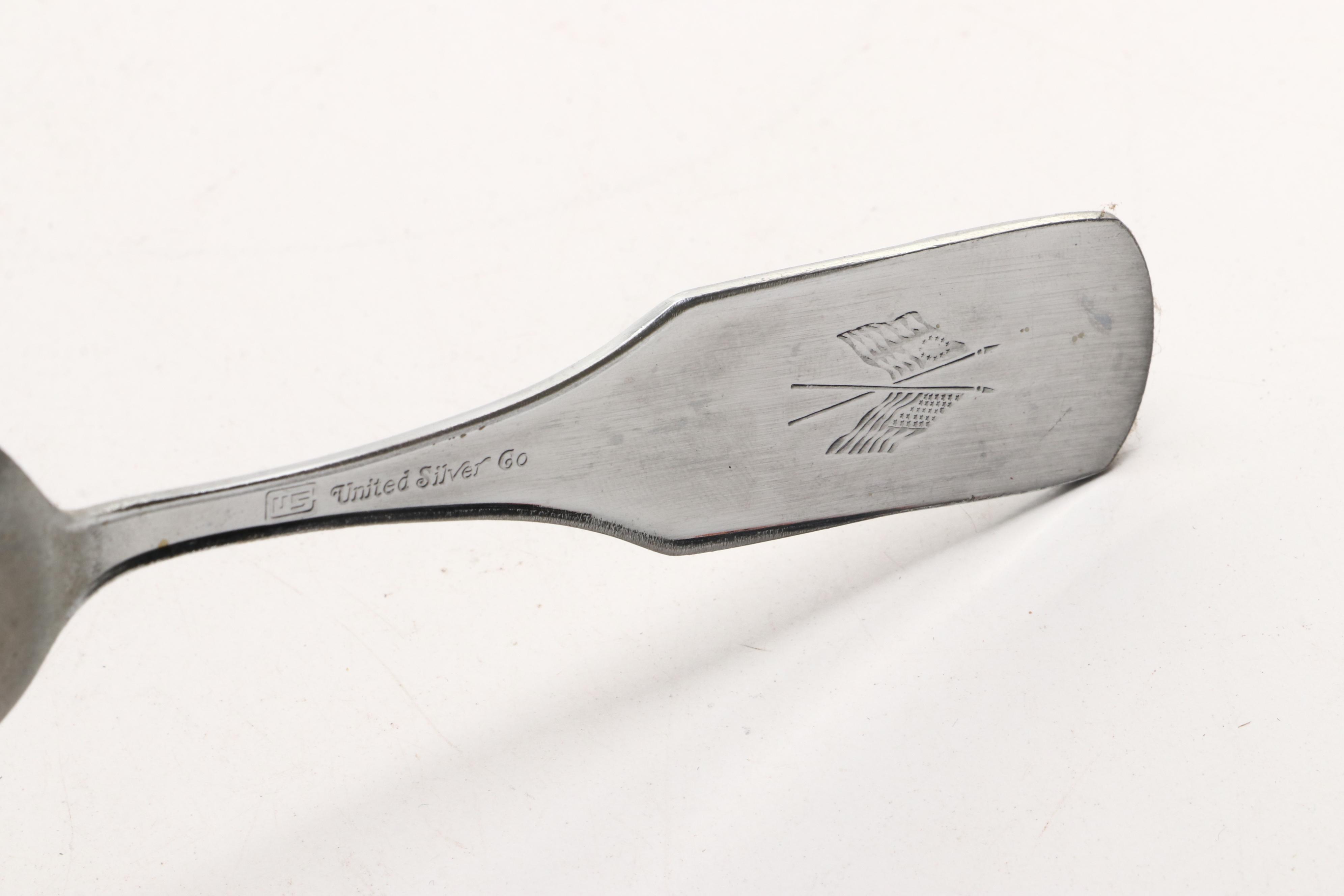 United Silver Co. United States Commemorative Spoons with Rack