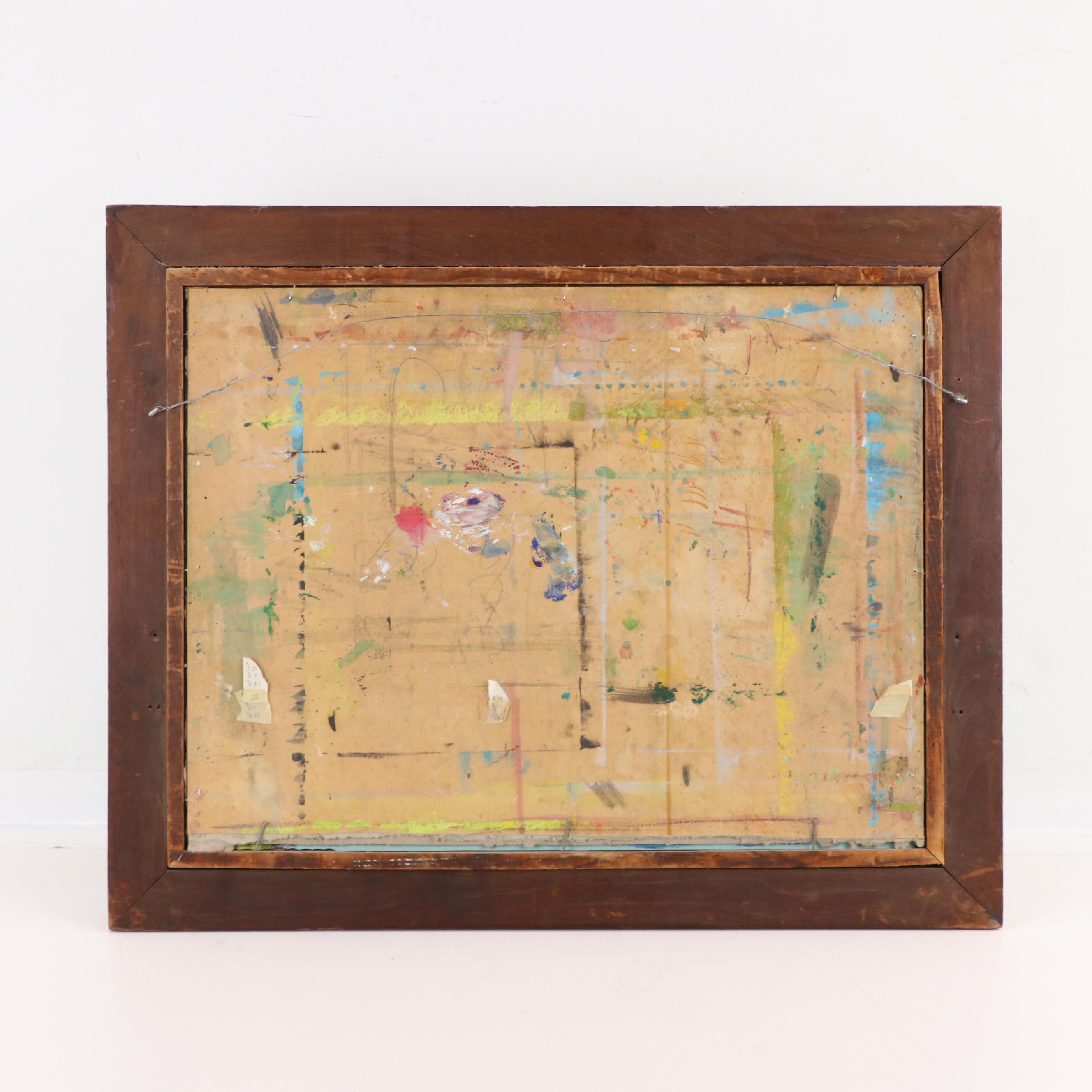 Konrad Juestel Modernist Geometric Oil Painting, 1976