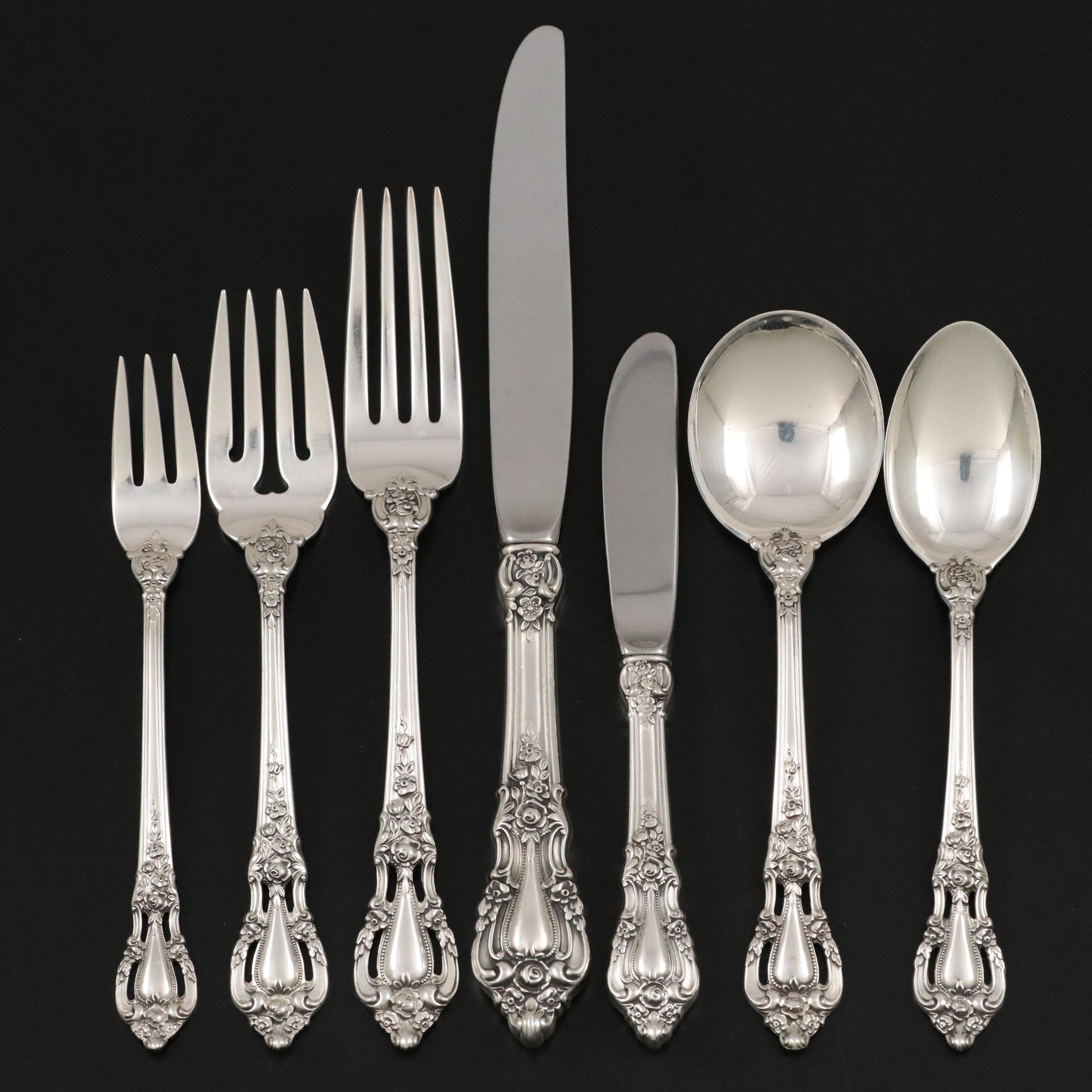 Lunt "Eloquence" Sterling Silver Flatware, Mid to Late 20th C.