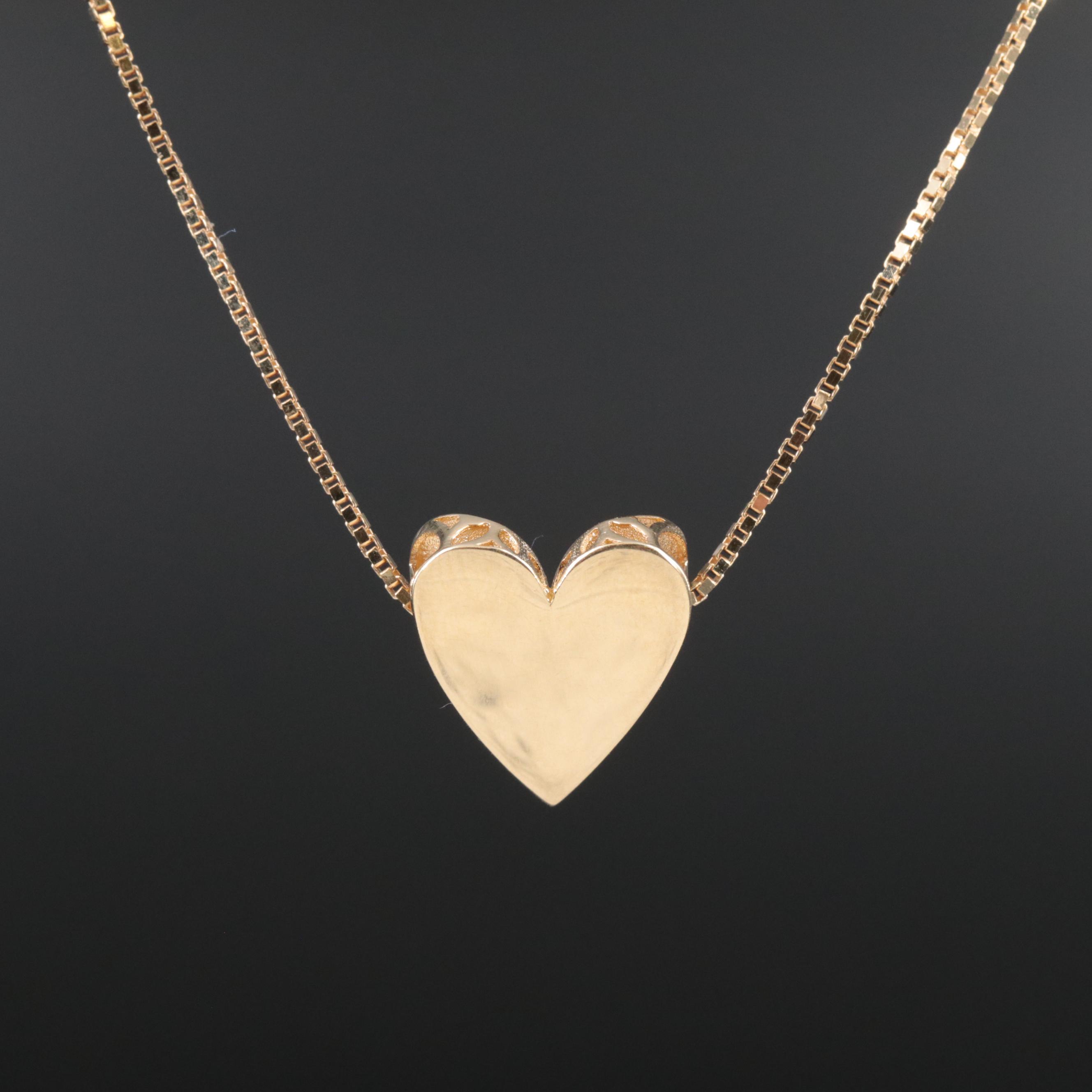 14K Heart Pendant Necklace