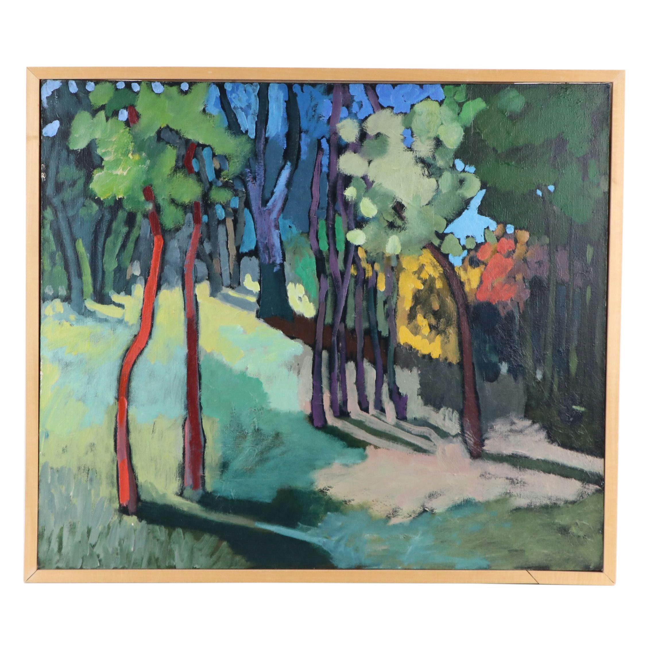 Russ Vogt Wooded Landscape Acrylic Painting