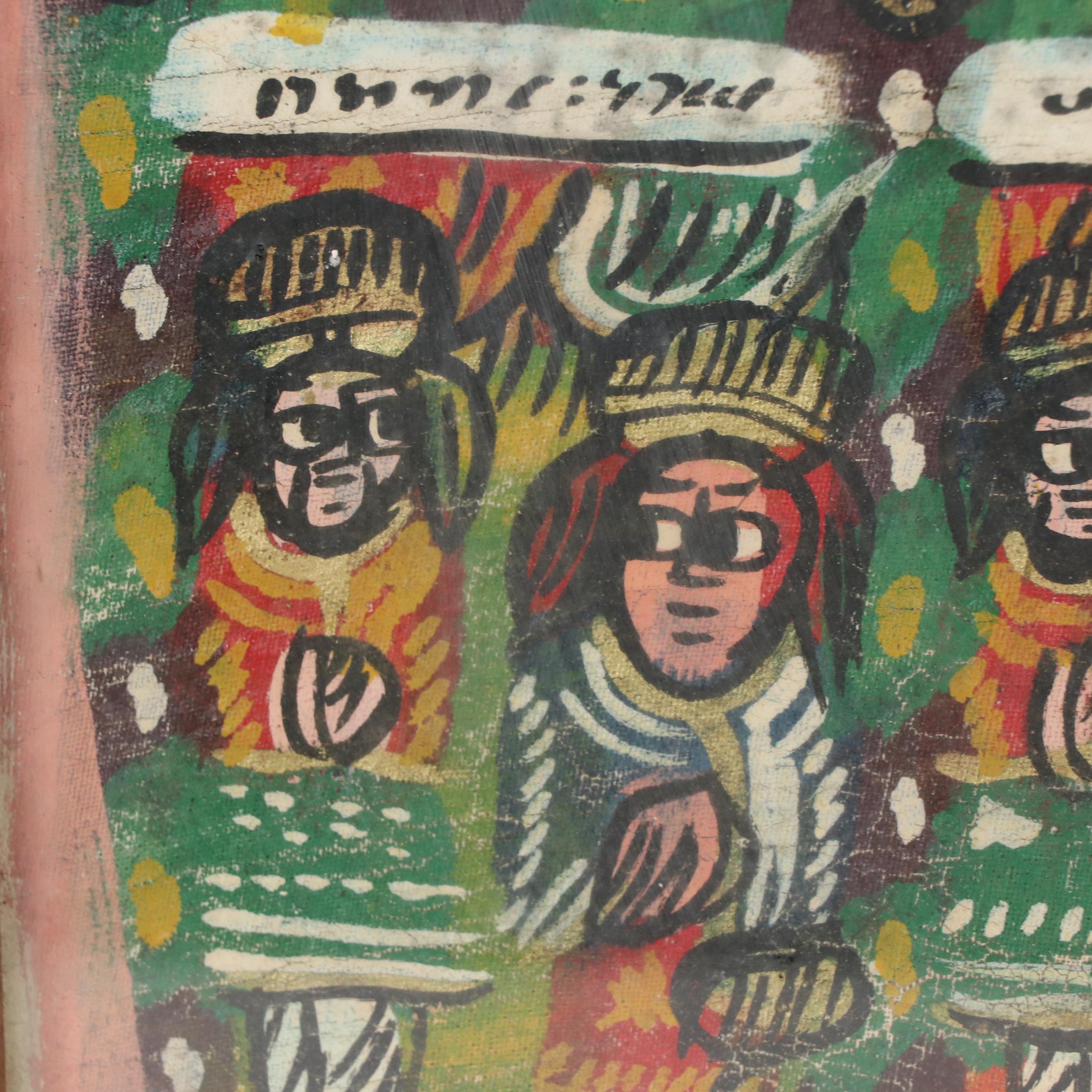 Narrative Figurative Acrylic Painting, Mid 20th Century