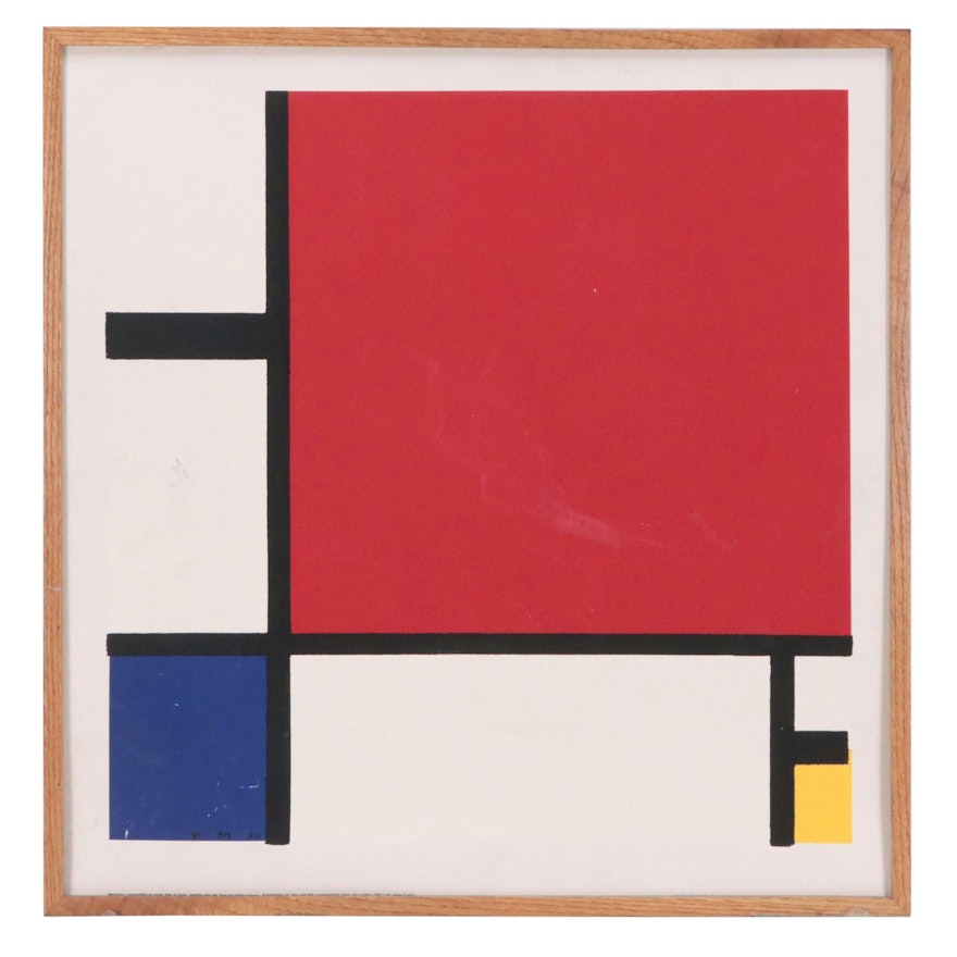 Serigraph After Piet Mondrian "Composition With Red, Blue, And Yellow"