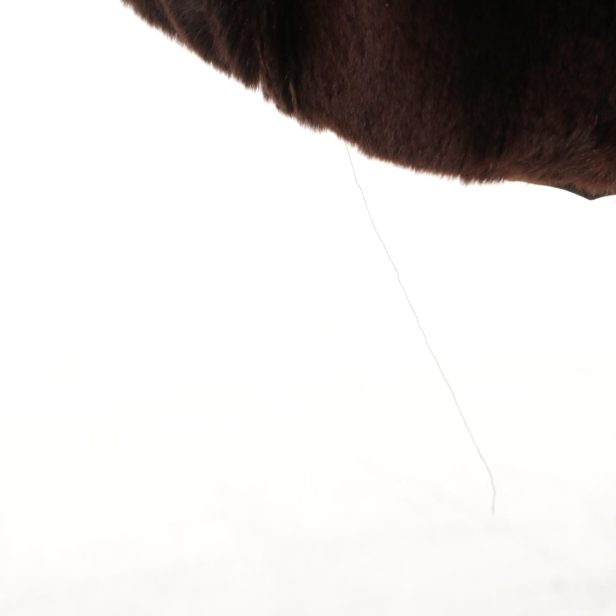 Montaldo's Chocolate Sheared Rabbit and Beaver Car Coat