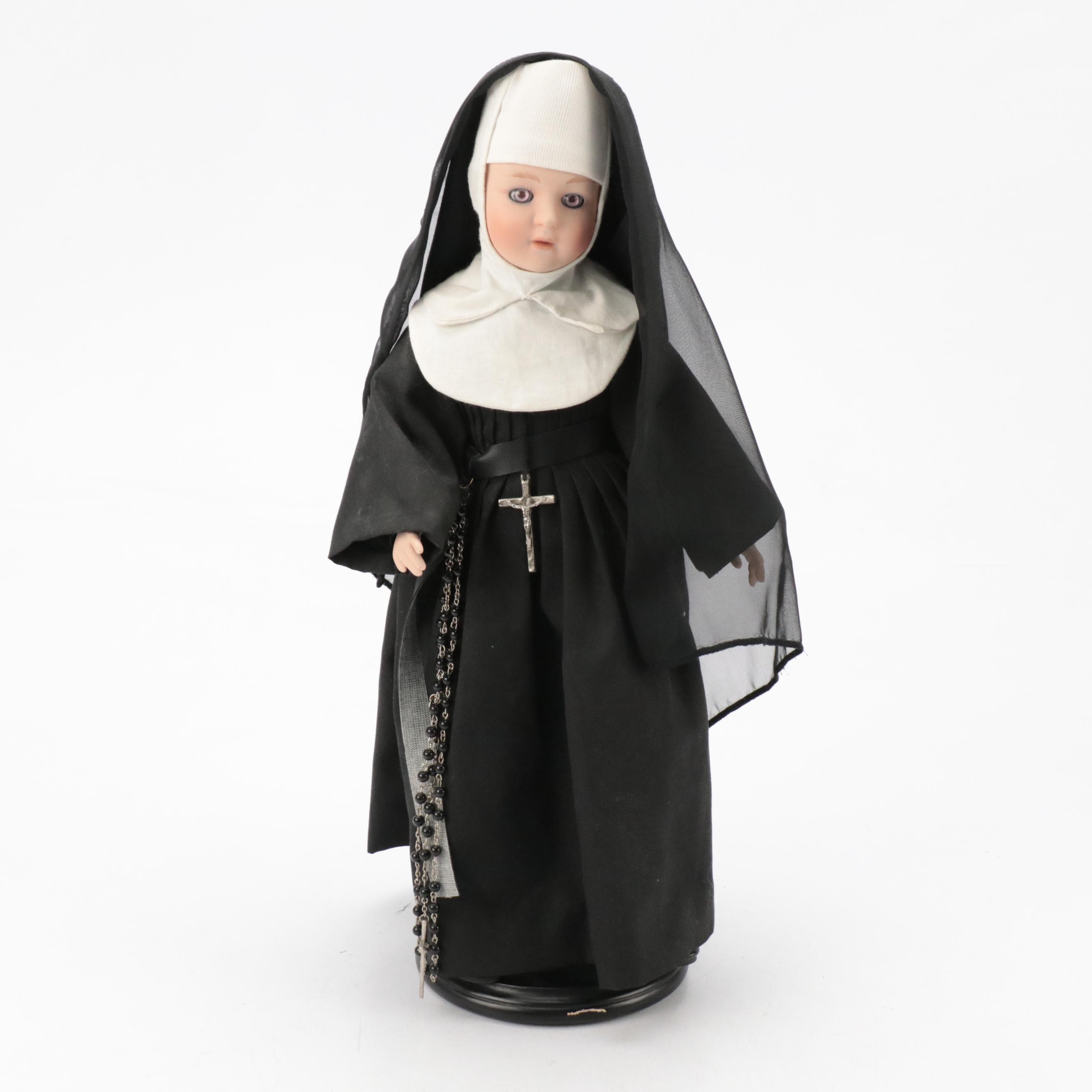 Porcelain Benedictine Nun Doll