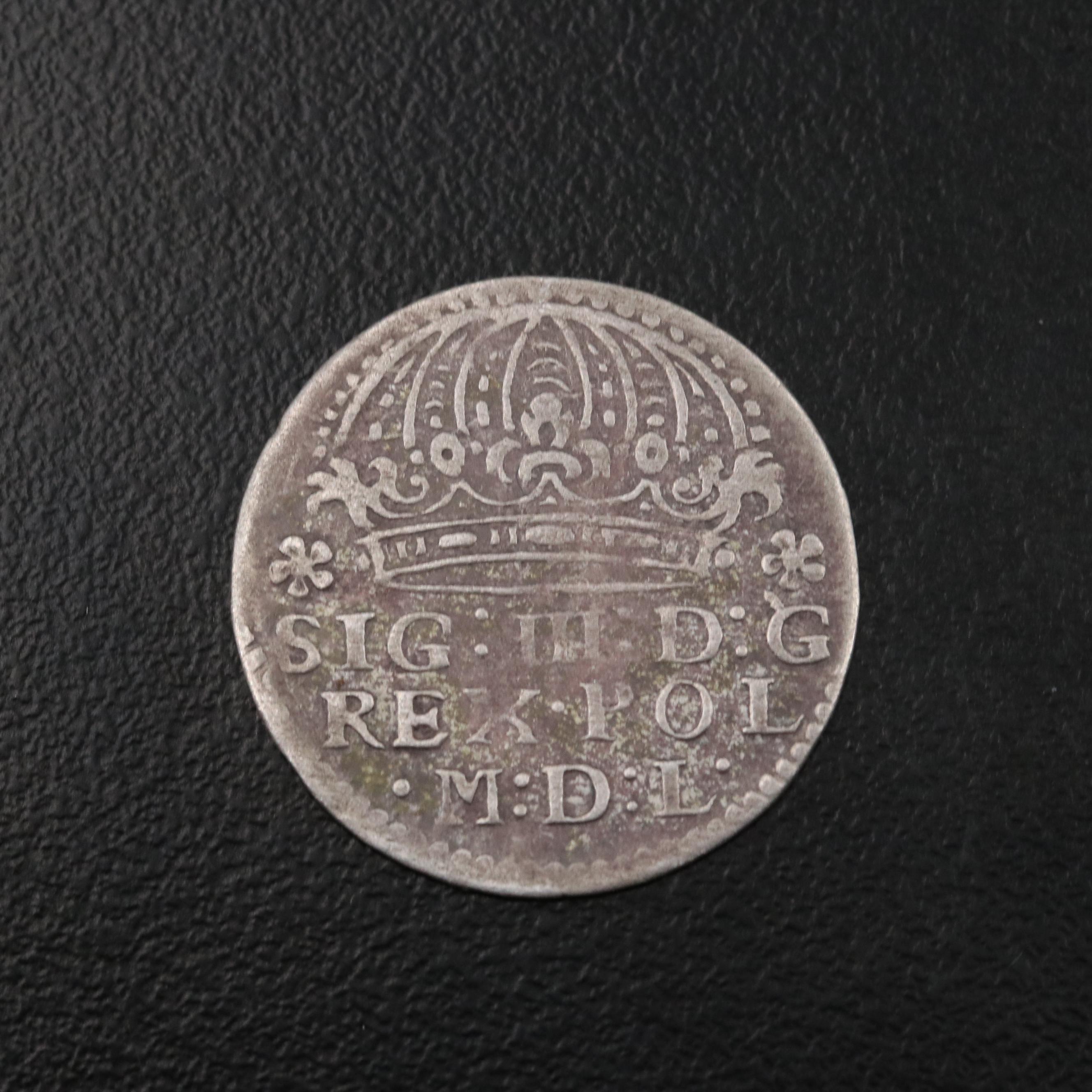 1610 Poland Kingdom Silver 7 1/2-Groszy Coin of Sigismund III