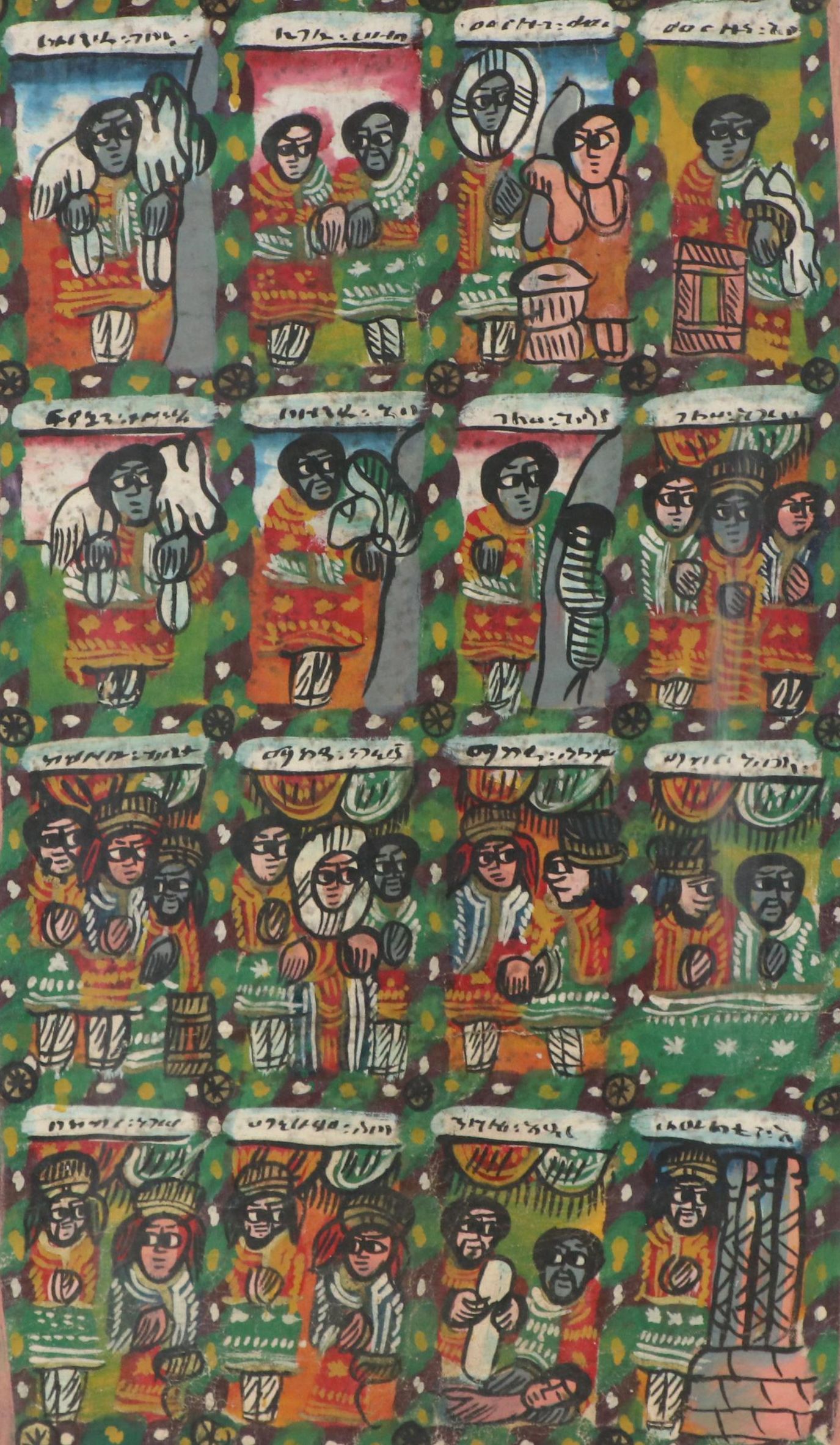 Narrative Figurative Acrylic Painting, Mid 20th Century